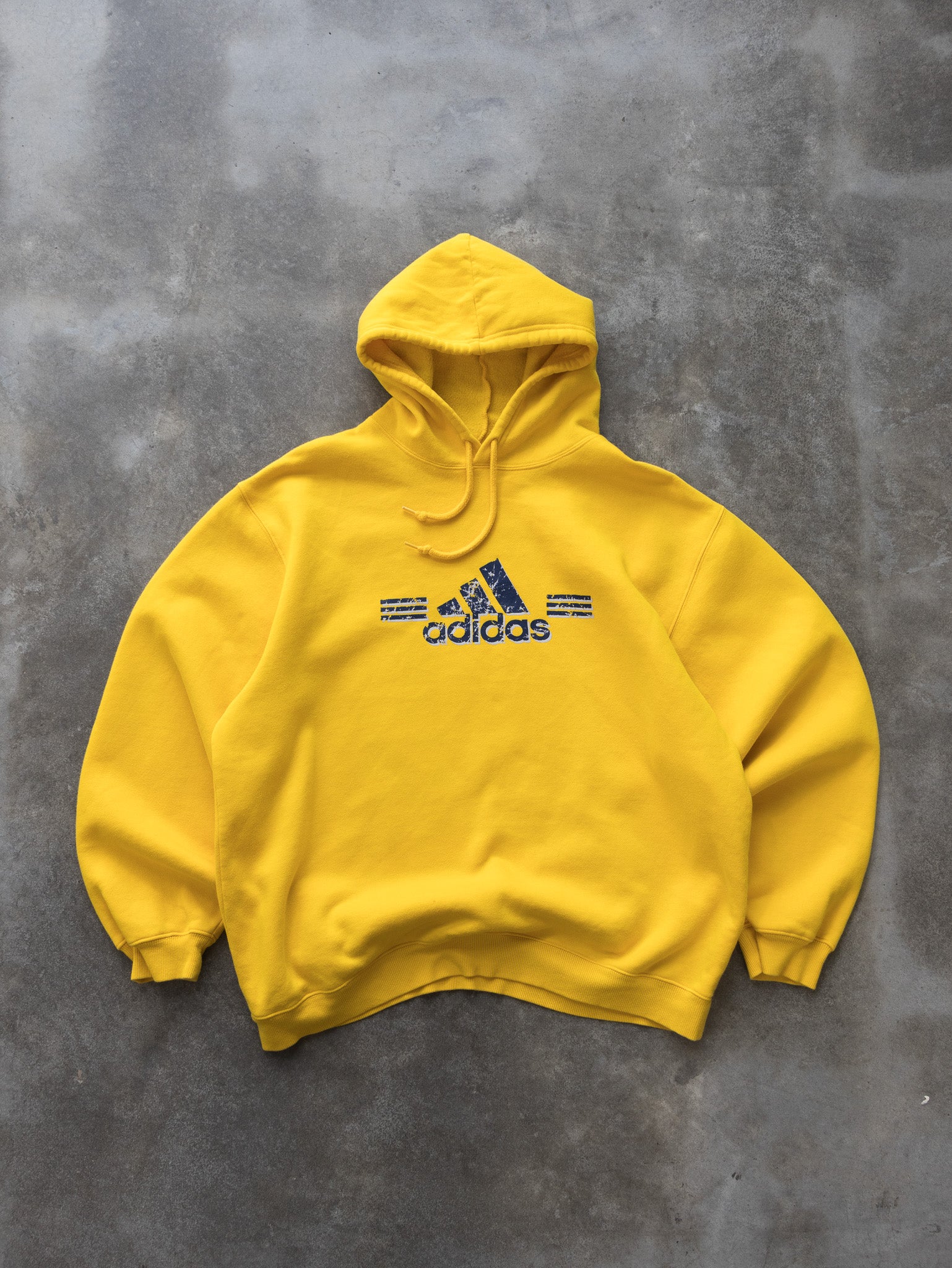 Vintage Yellow Adidas Hoodie (L)