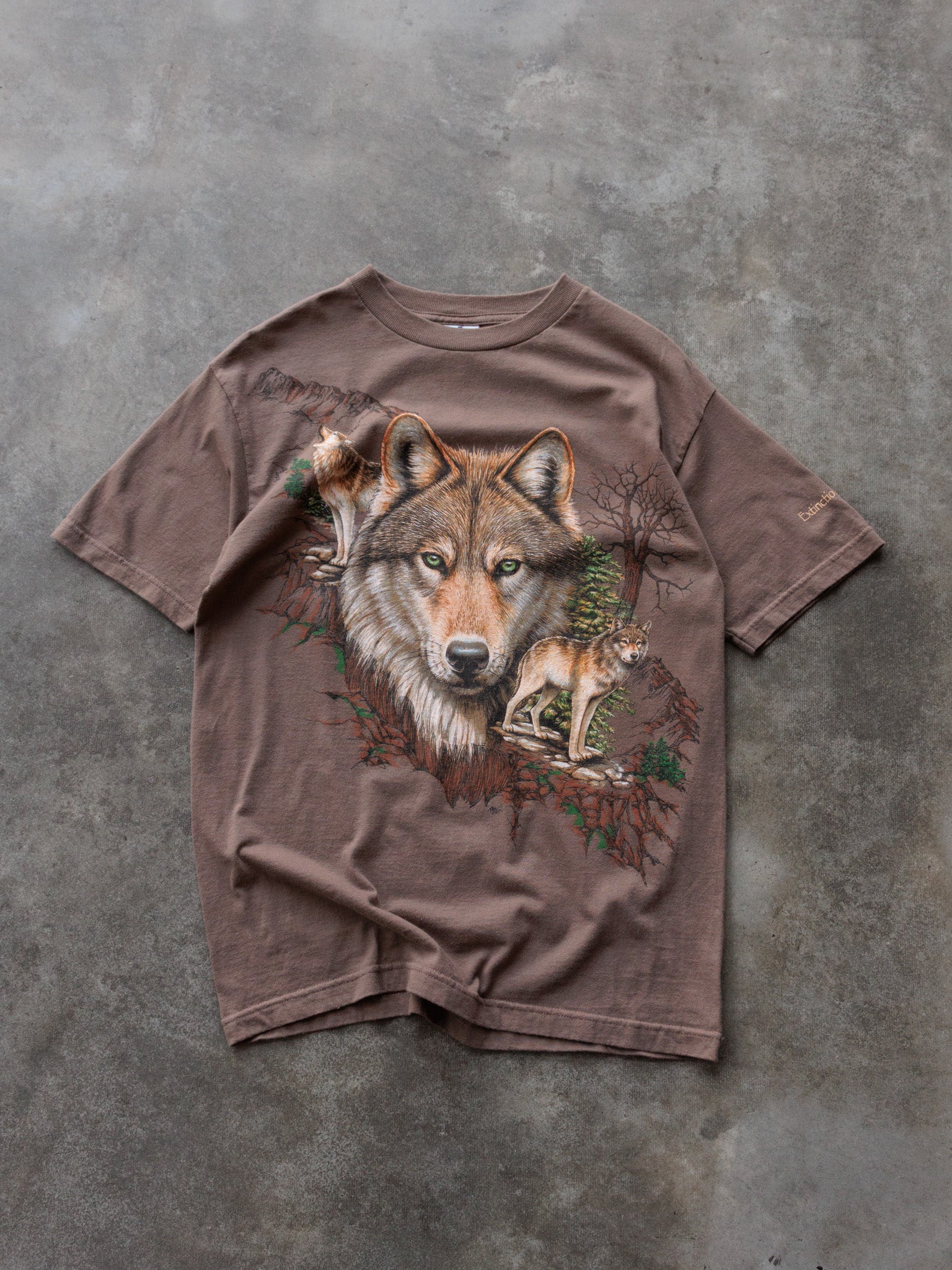 Vintage Brown Wolf Graphic Tee (M)