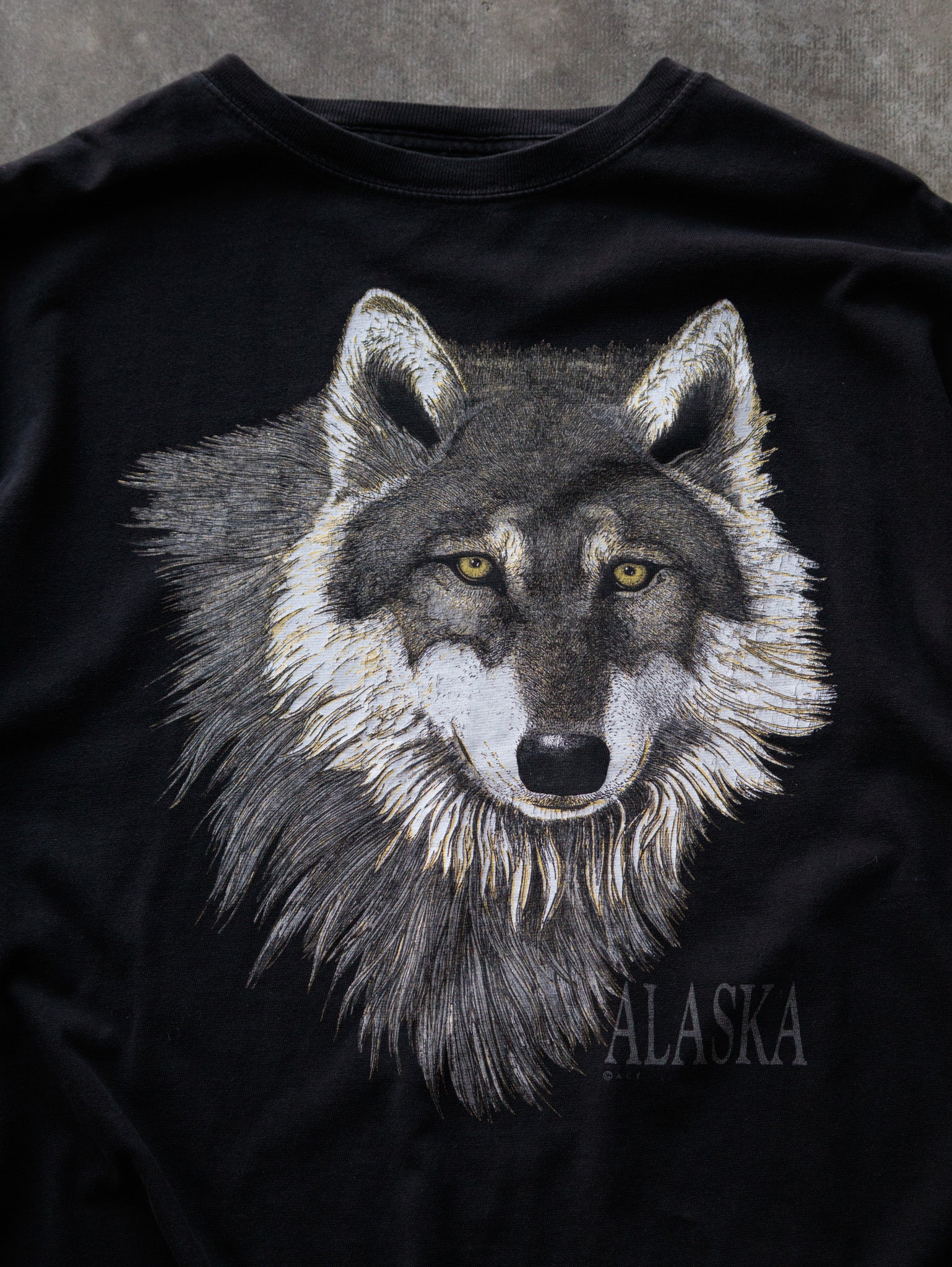 Vintage Black Alaska Wolf Tee (XL)