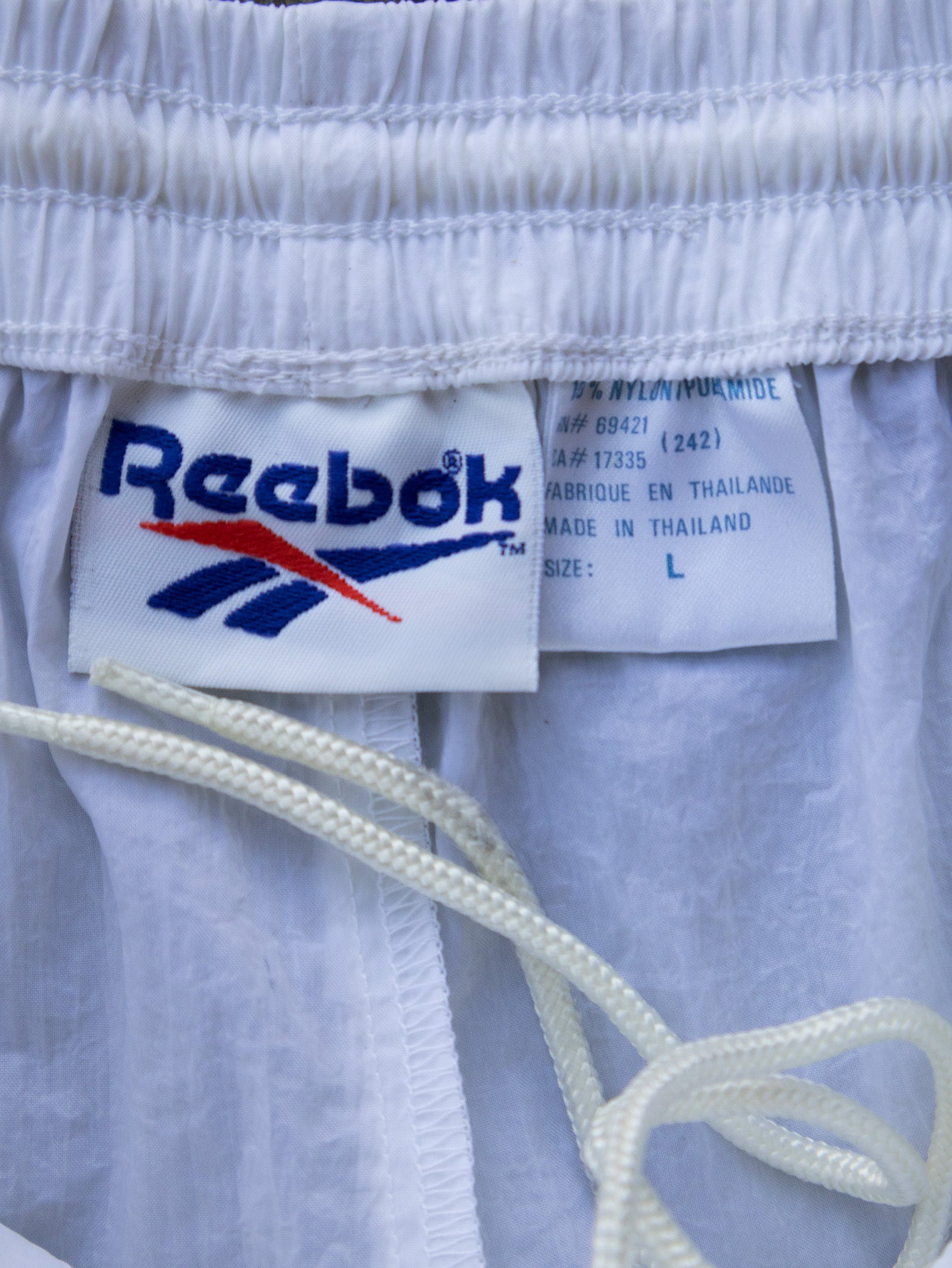 Vintage 90s White Reebok Track Pants (L)