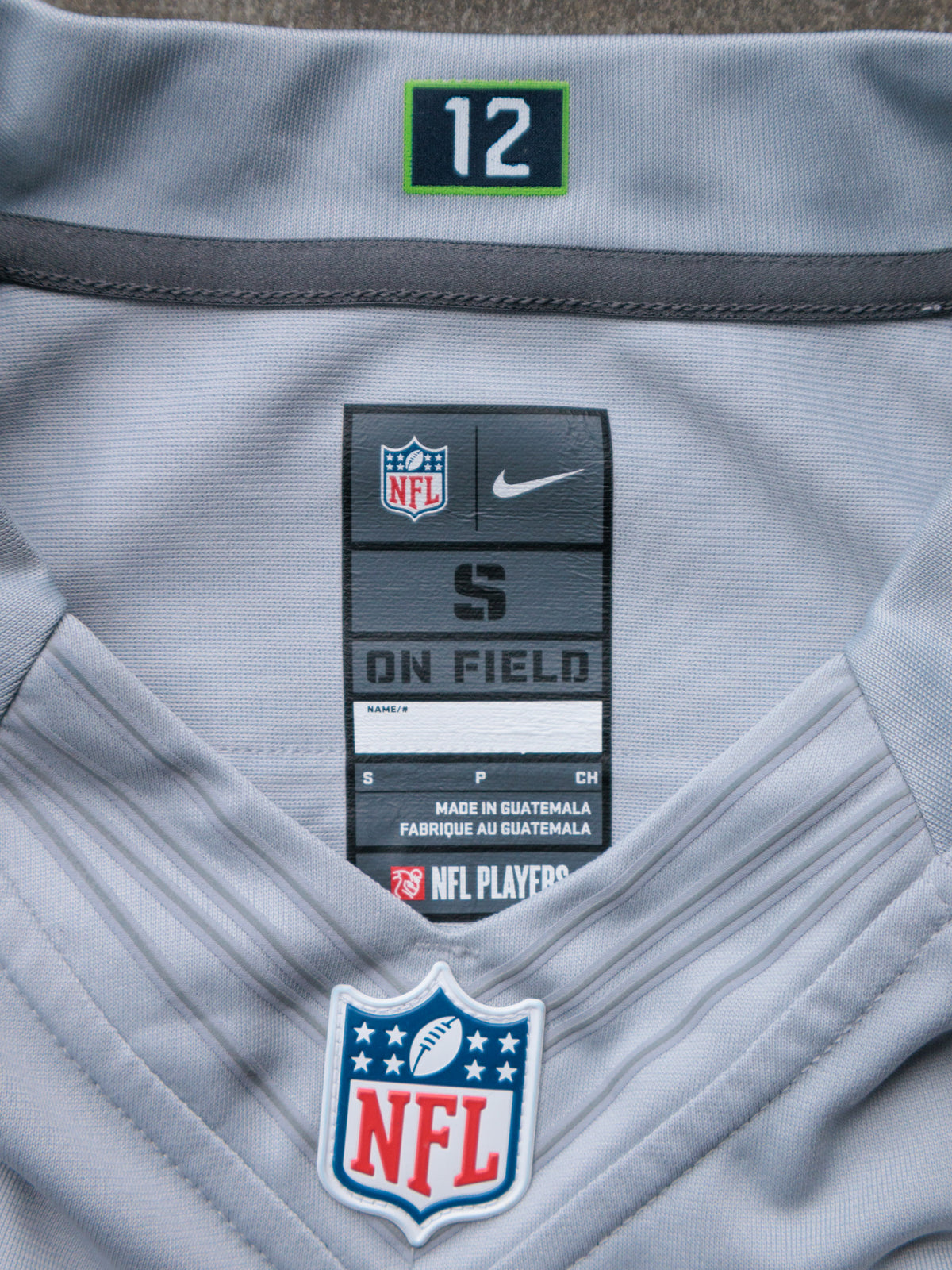 Grey Nike Seattle Seahawks Wilson Jersey (S)