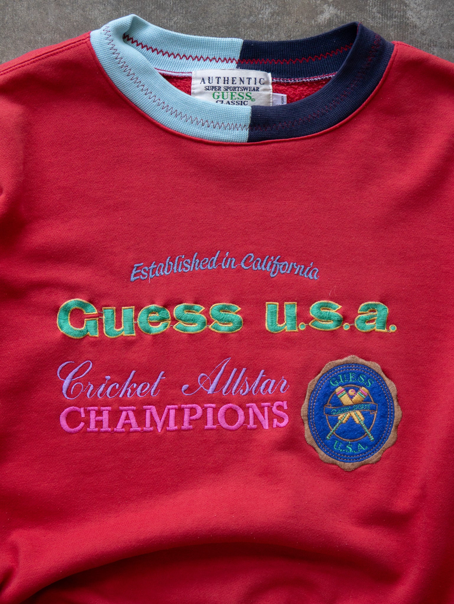 Vintage 90s Guess U.S.A. Cricket Allstar Champions Sweatshirt (S)