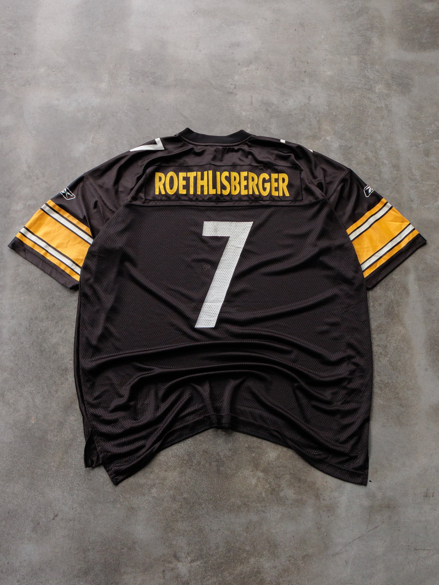 Vintage 00s Black Reebok Pittsburgh Steelers Roethlisberger Jersey (2XL)