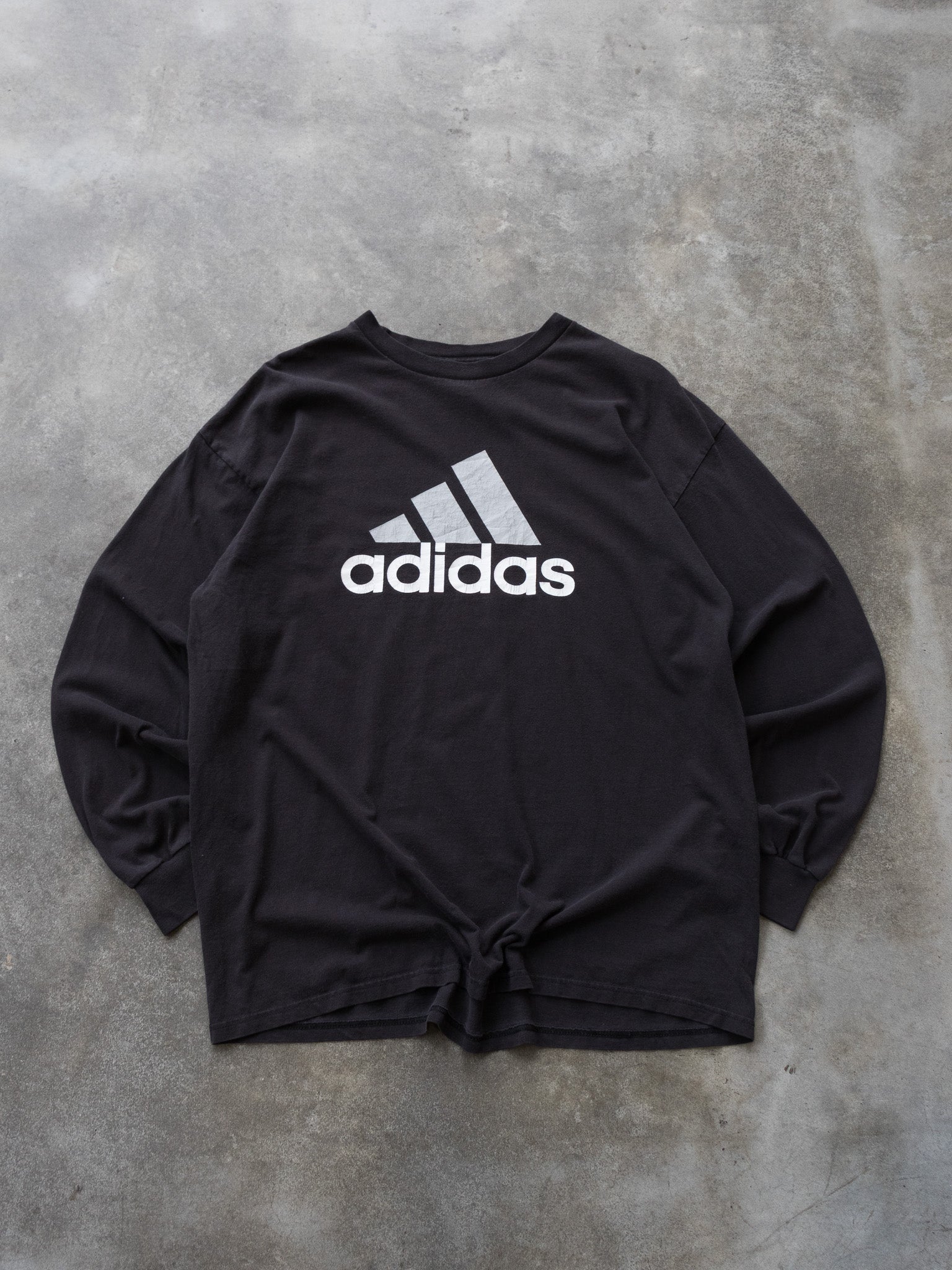 Vintage Black Adidas Long Sleeve (L)