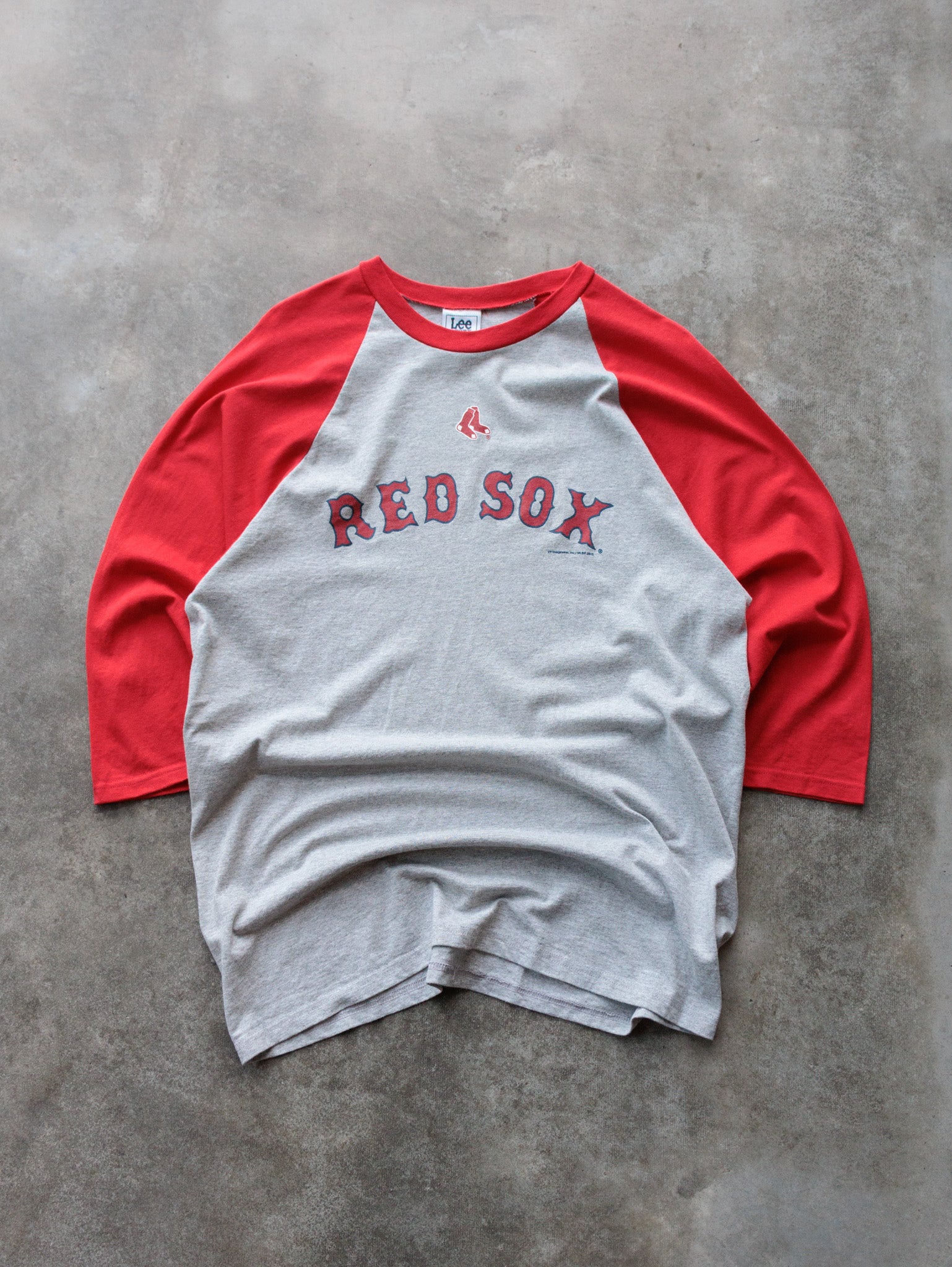 Vintage 2005 Grey & Red Boston Red Sox Raglan Tee (L)
