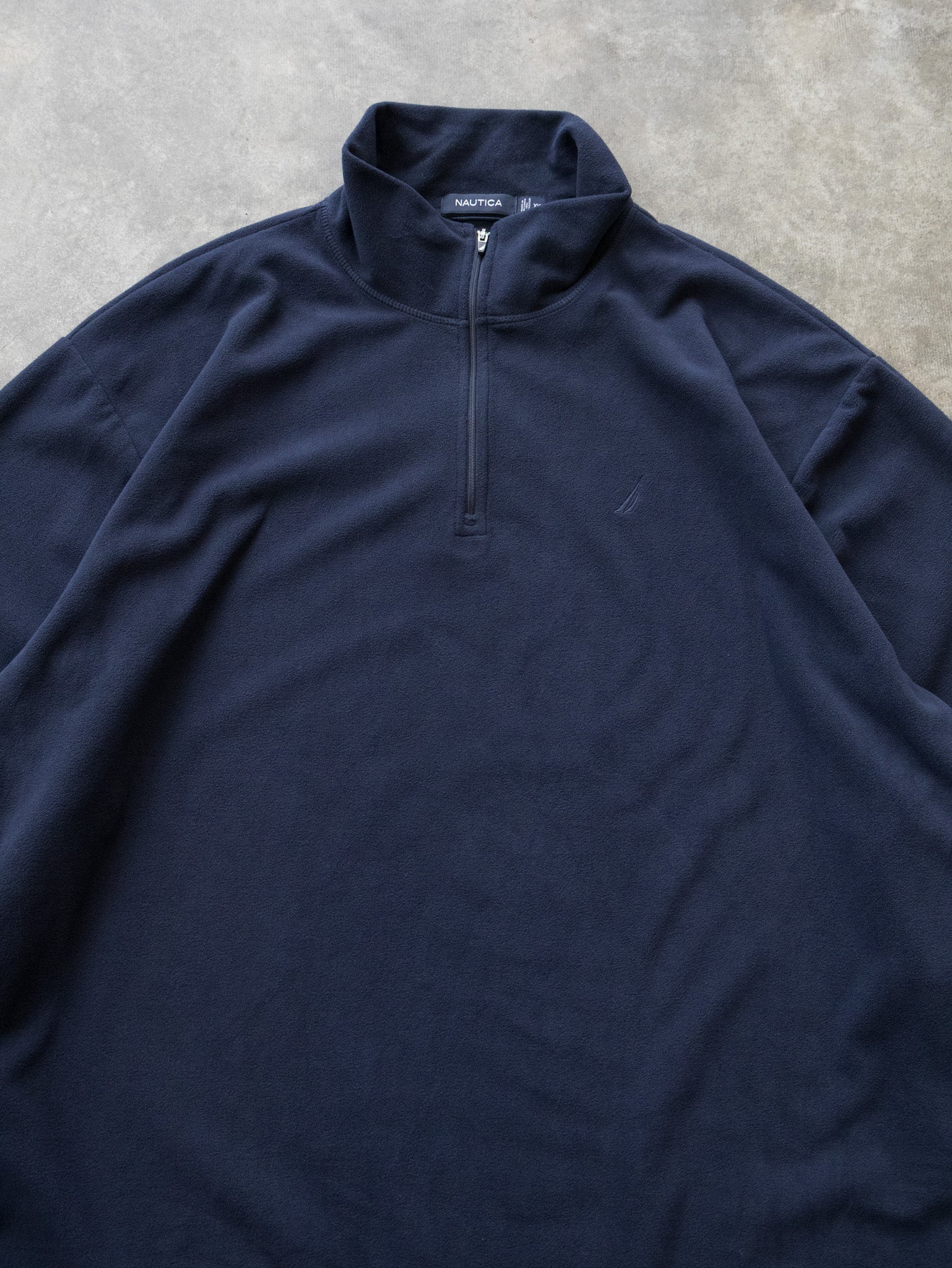 Vintage Navy Nautica Quarter Zip Fleece (2XL)