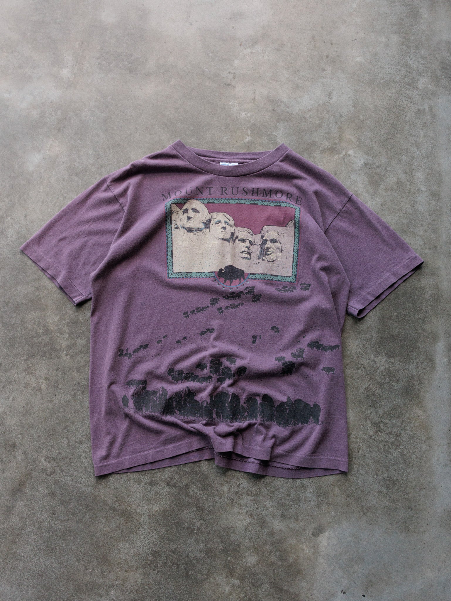 Vintage 90s Purple Mount Rushmore Tee (L)
