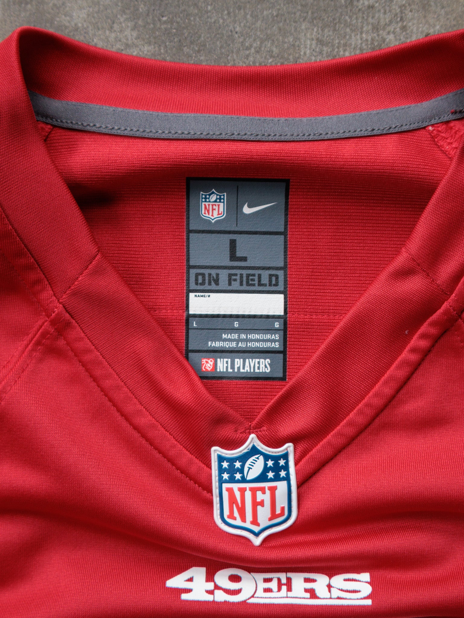 Red Nike San Francisco 49ers Kaepernick Jersey (L)