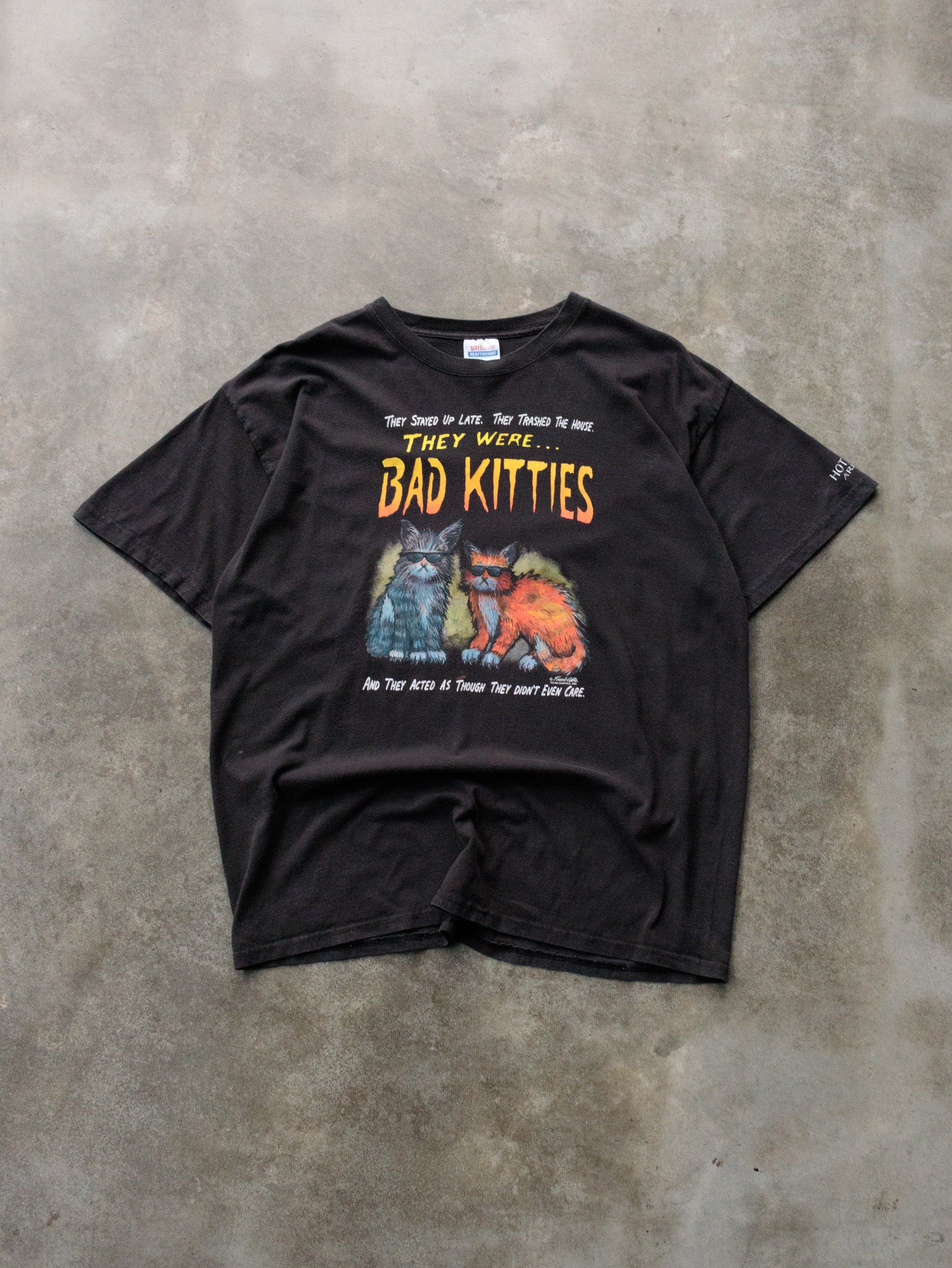 Vintage Black Bad Kitties Graphic Tee (XL)