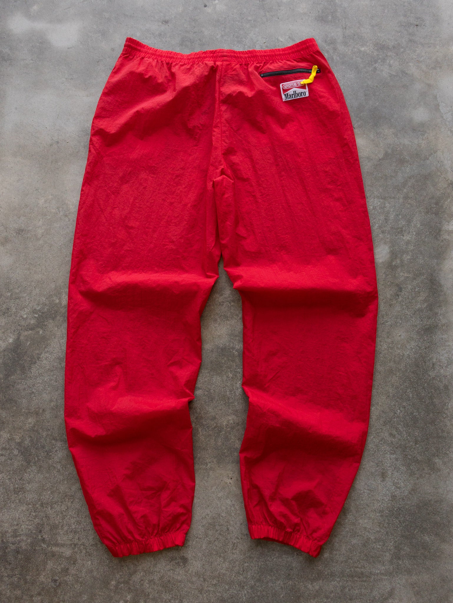 Vintage 90s Red Marlboro Adventure Team Nylon Track Pants (L)