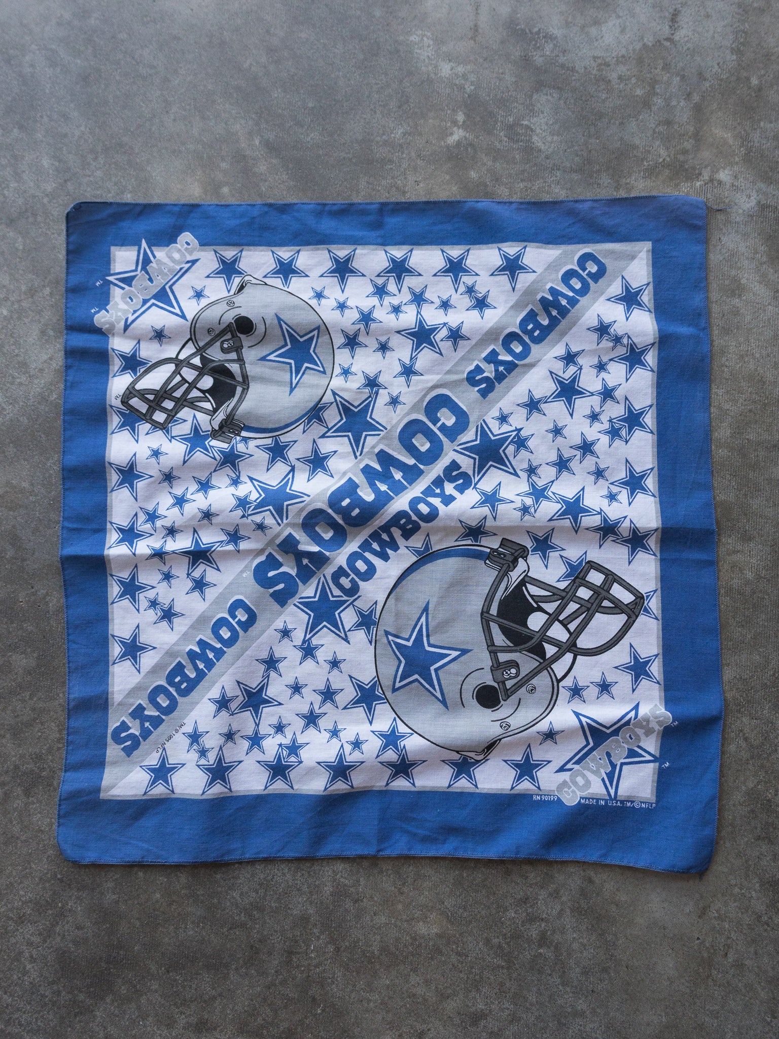 Vintage 1995 Blue & White Dallas Cowboys Bandana