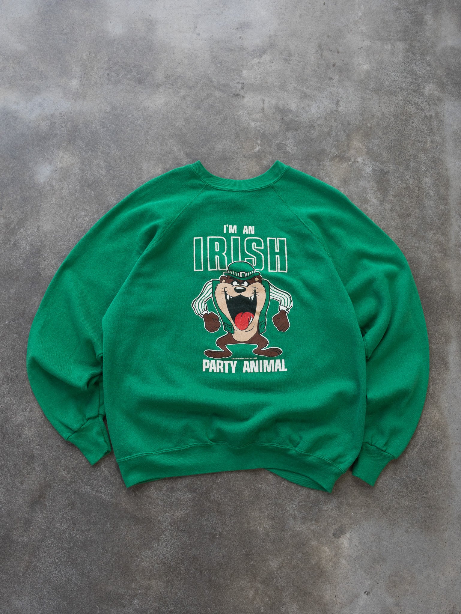 Vintage 1990 Taz I'm An Irish Party Animal Sweatshirt (L)
