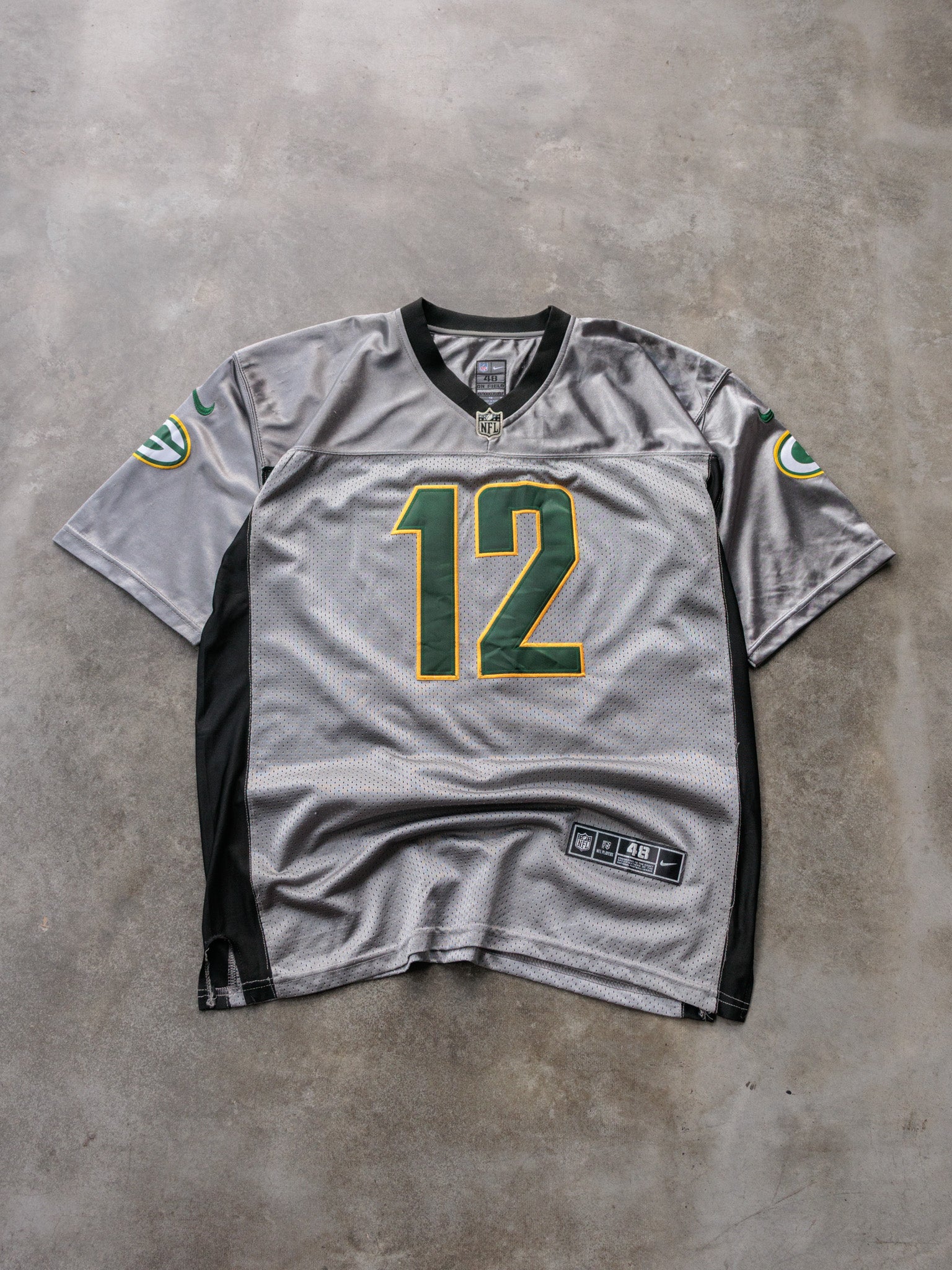 Grey Nike Green Bay Packers Rodgers Jersey (L)