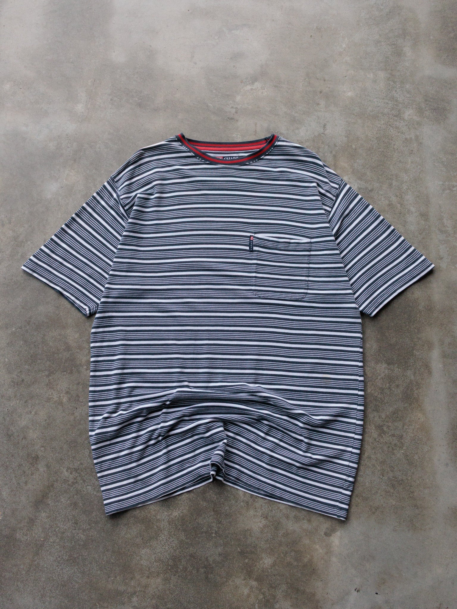Vintage 00s Navy Chaps Ralph Lauren Striped Tee (XL)