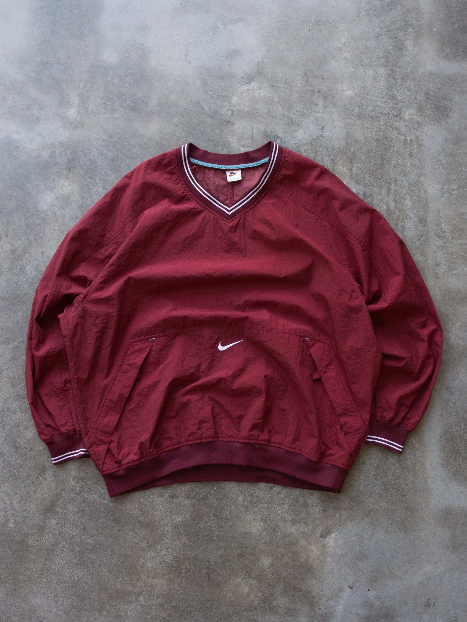 Vintage 90s Maroon Nike Pullover Jacket (2XL)