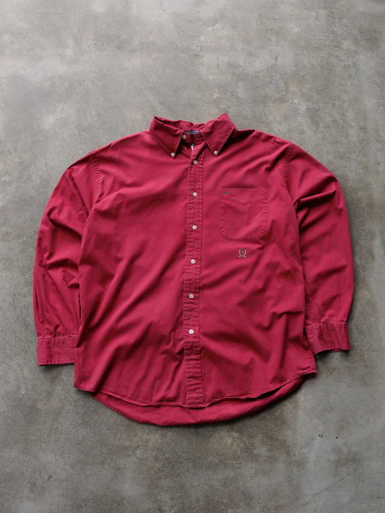 Vintage 00s Red Tommy Hilfiger Shirt (L)