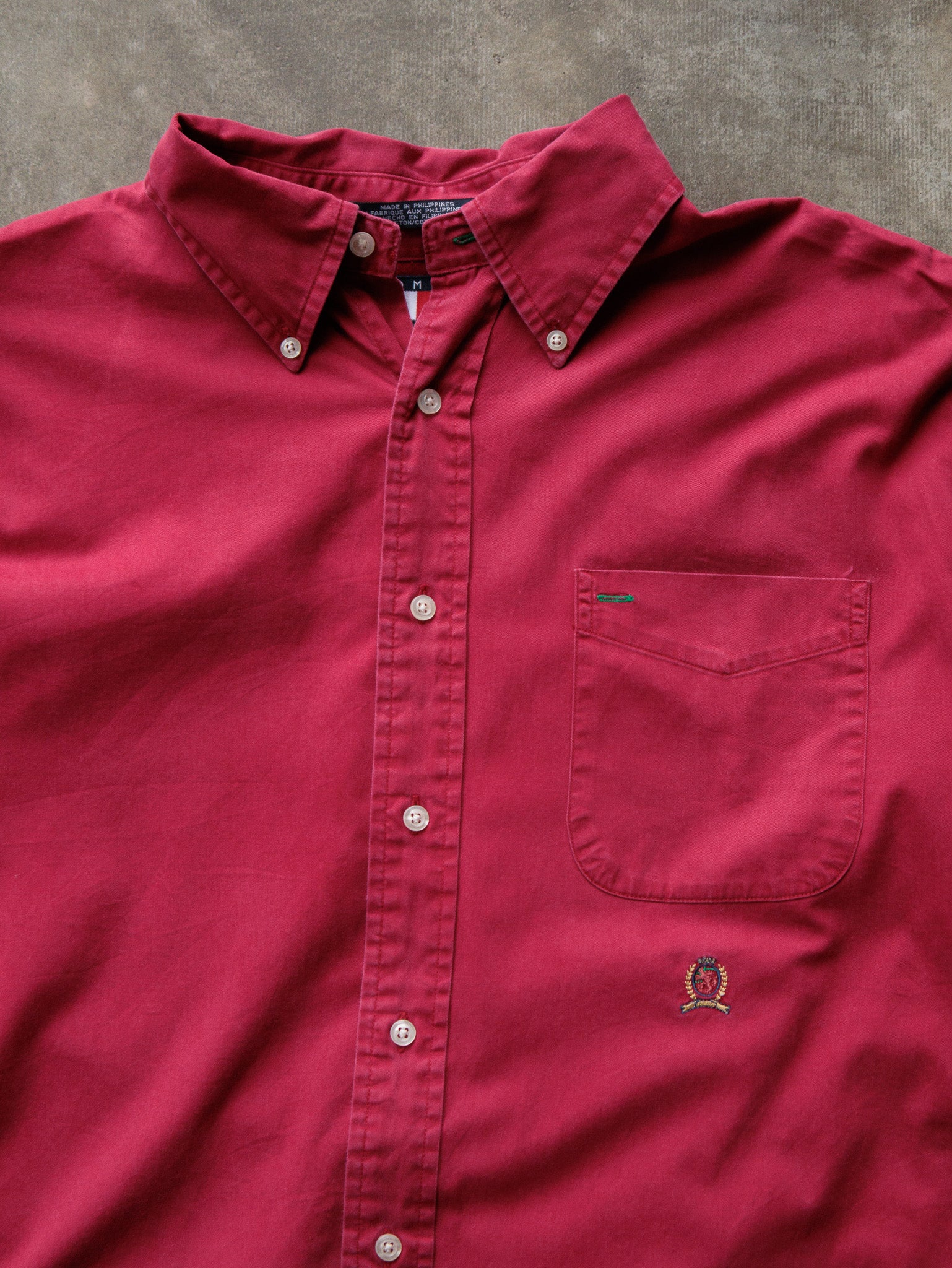 Vintage 00s Red Tommy Hilfiger Shirt (L)