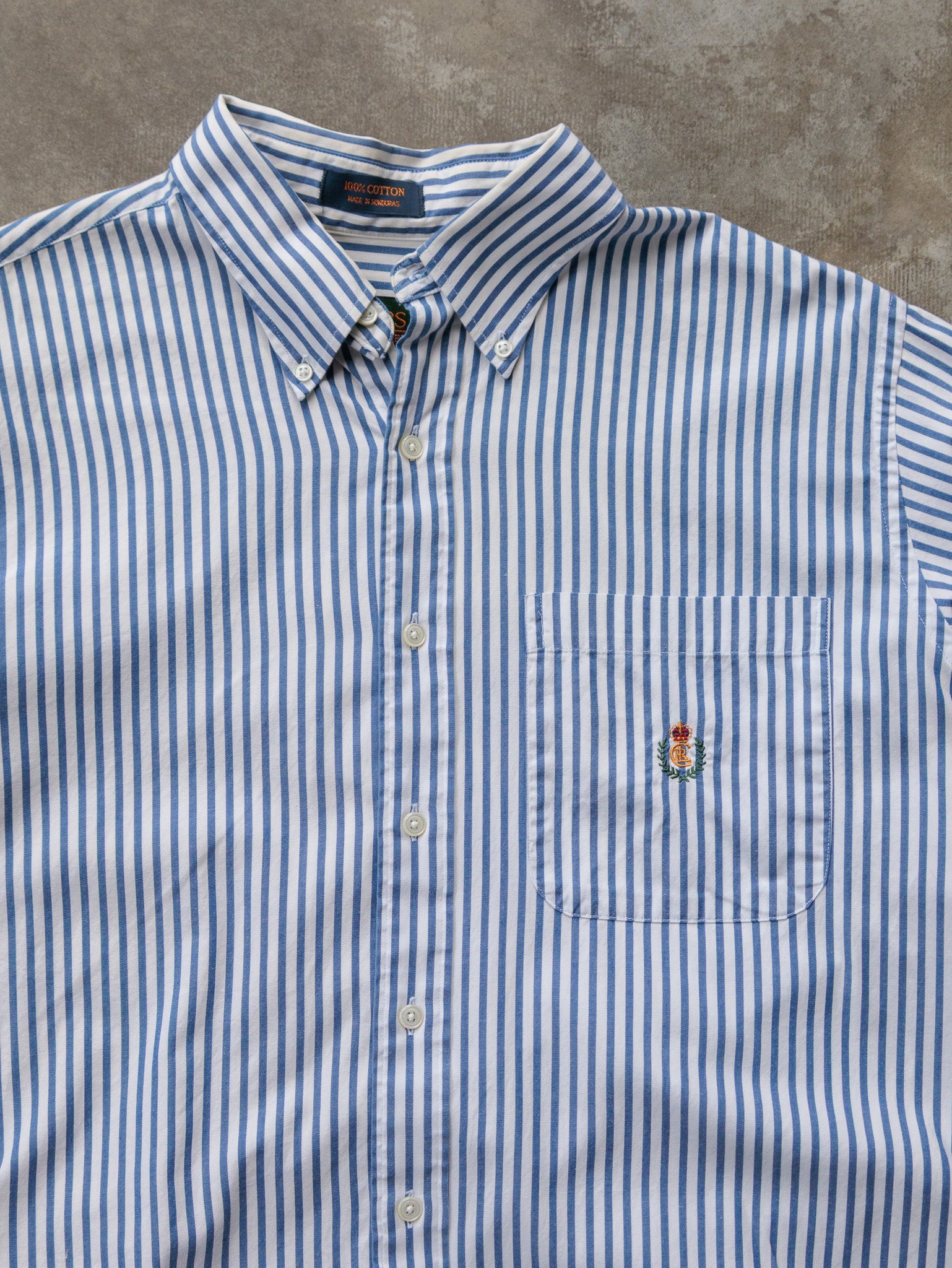 Vintage 90s Blue Striped Chaps Ralph Lauren Shirt (XL)