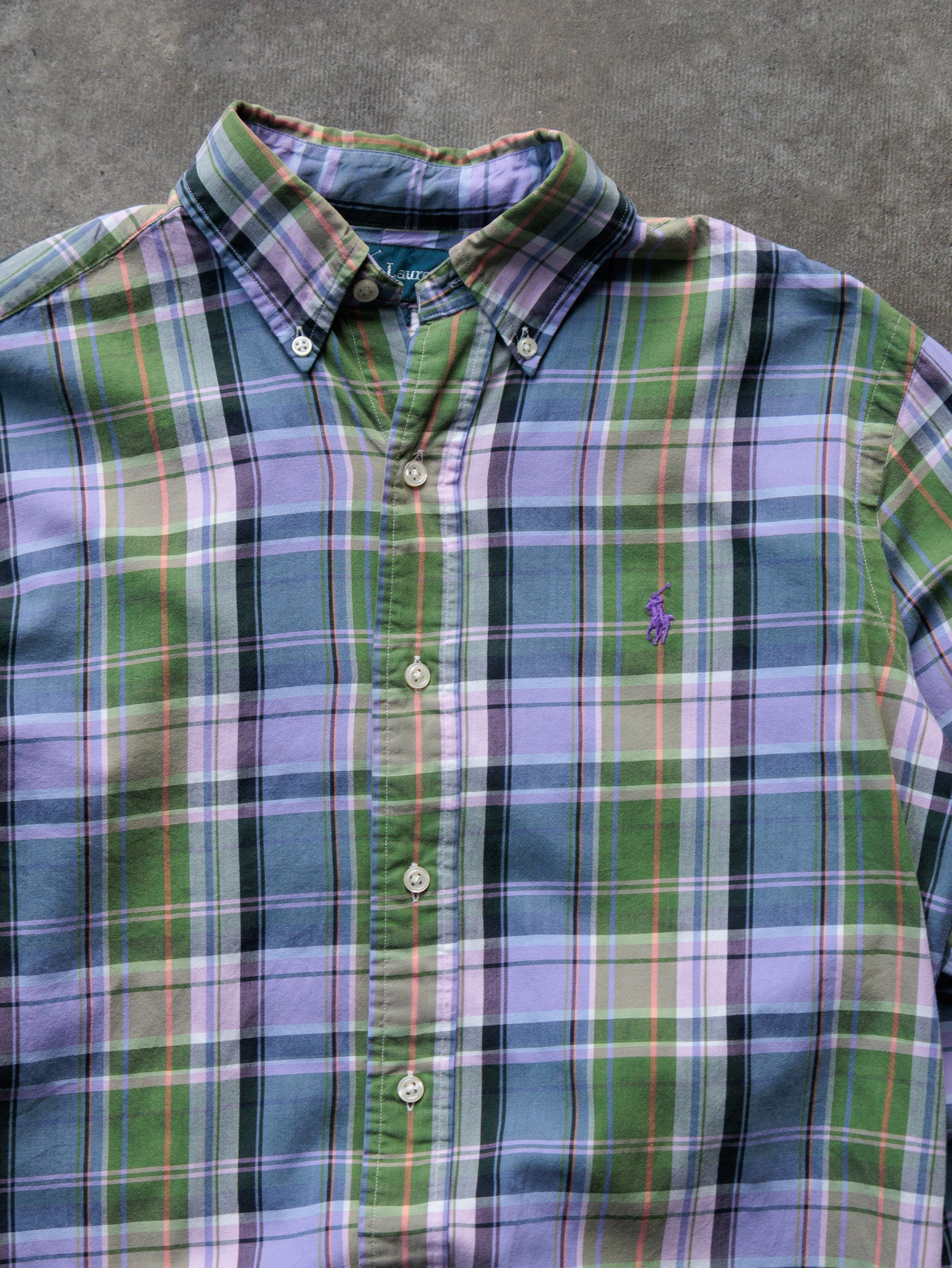 Vintage Green Ralph Lauren Plaid Shirt (S)