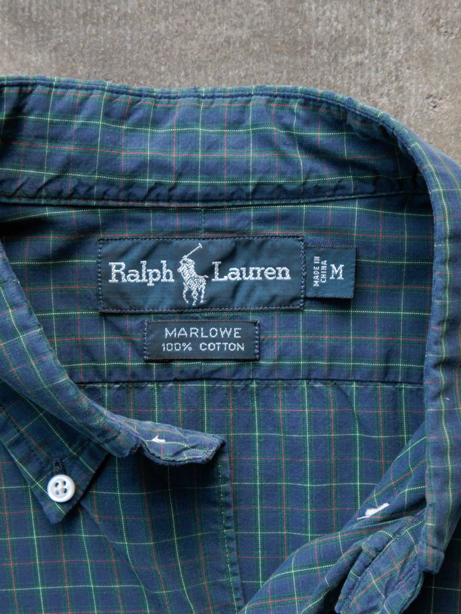Vintage 00s Navy Ralph Lauren Plaid Shirt (M)