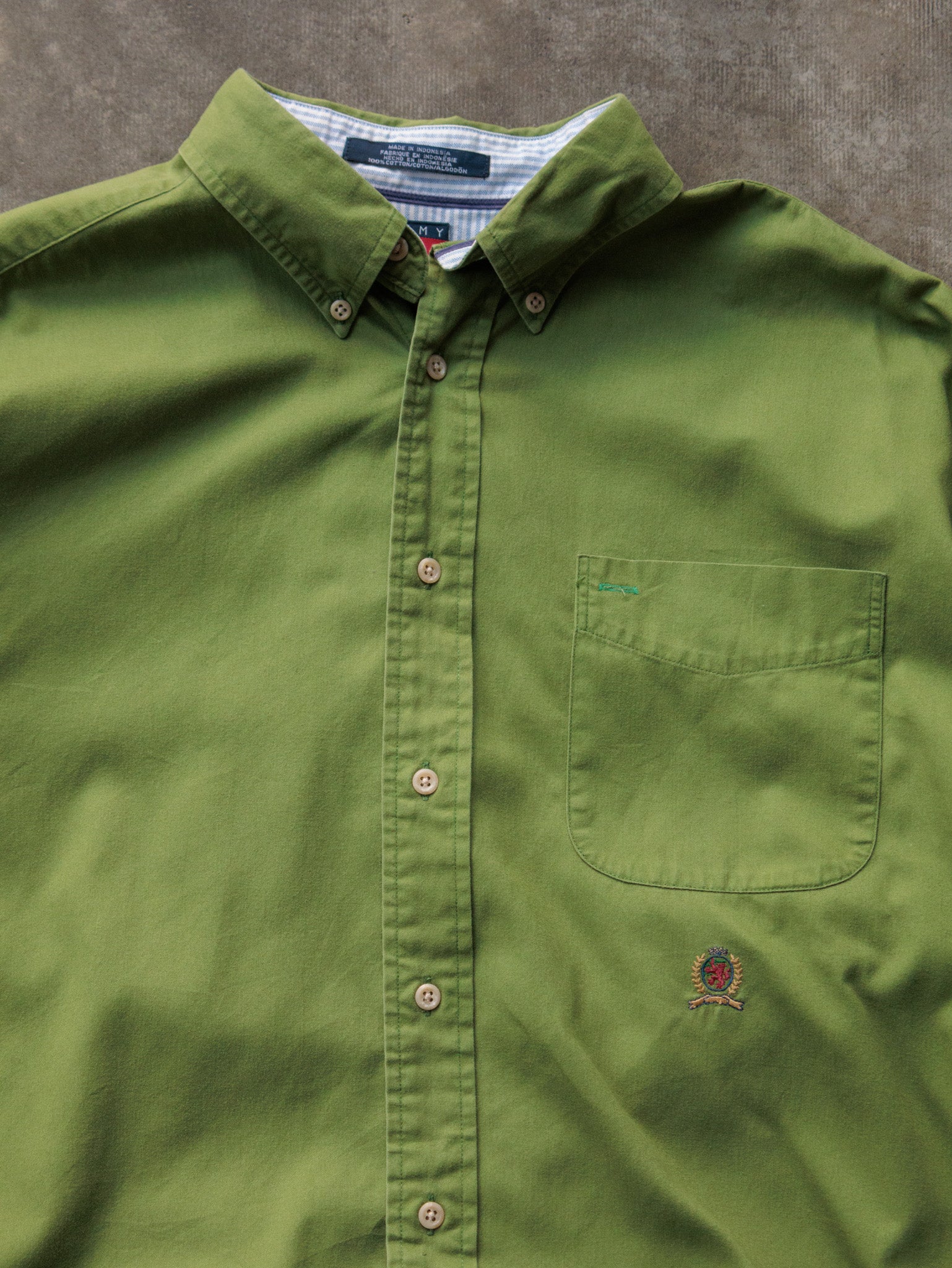 Vintage 00s Green Tommy Hilfiger Shirt (L)