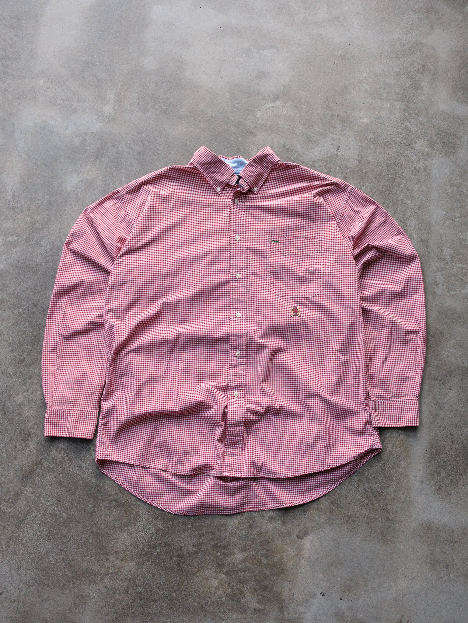 Vintage 00s Red Tommy Hilfiger Shirt (XL)