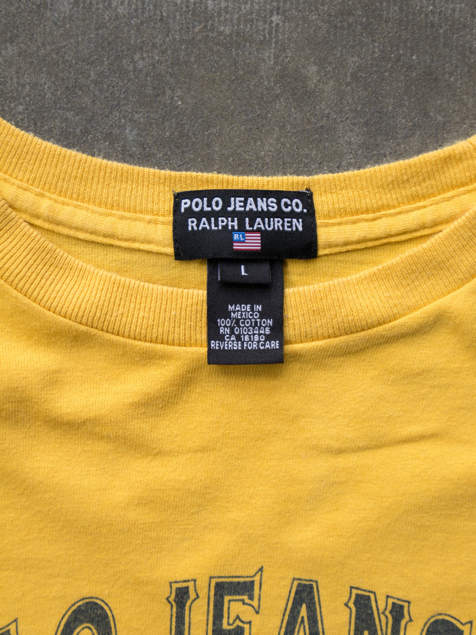 Vintage 00s Yellow Polo Jeans Co. Ralph Lauren Tee (L)