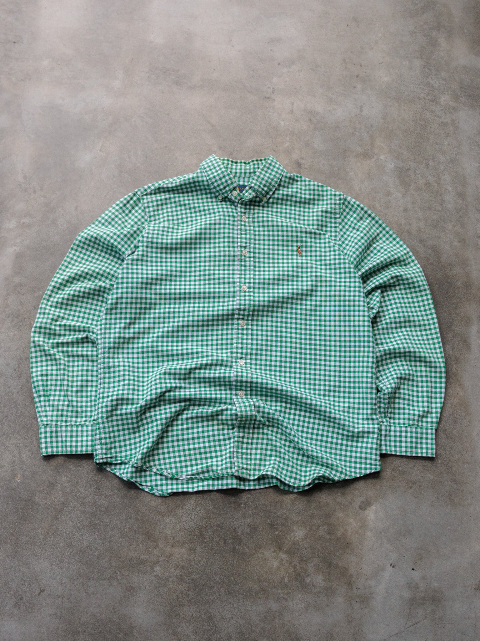 Vintage 00s Green Gingham Ralph Lauren Shirt (L)