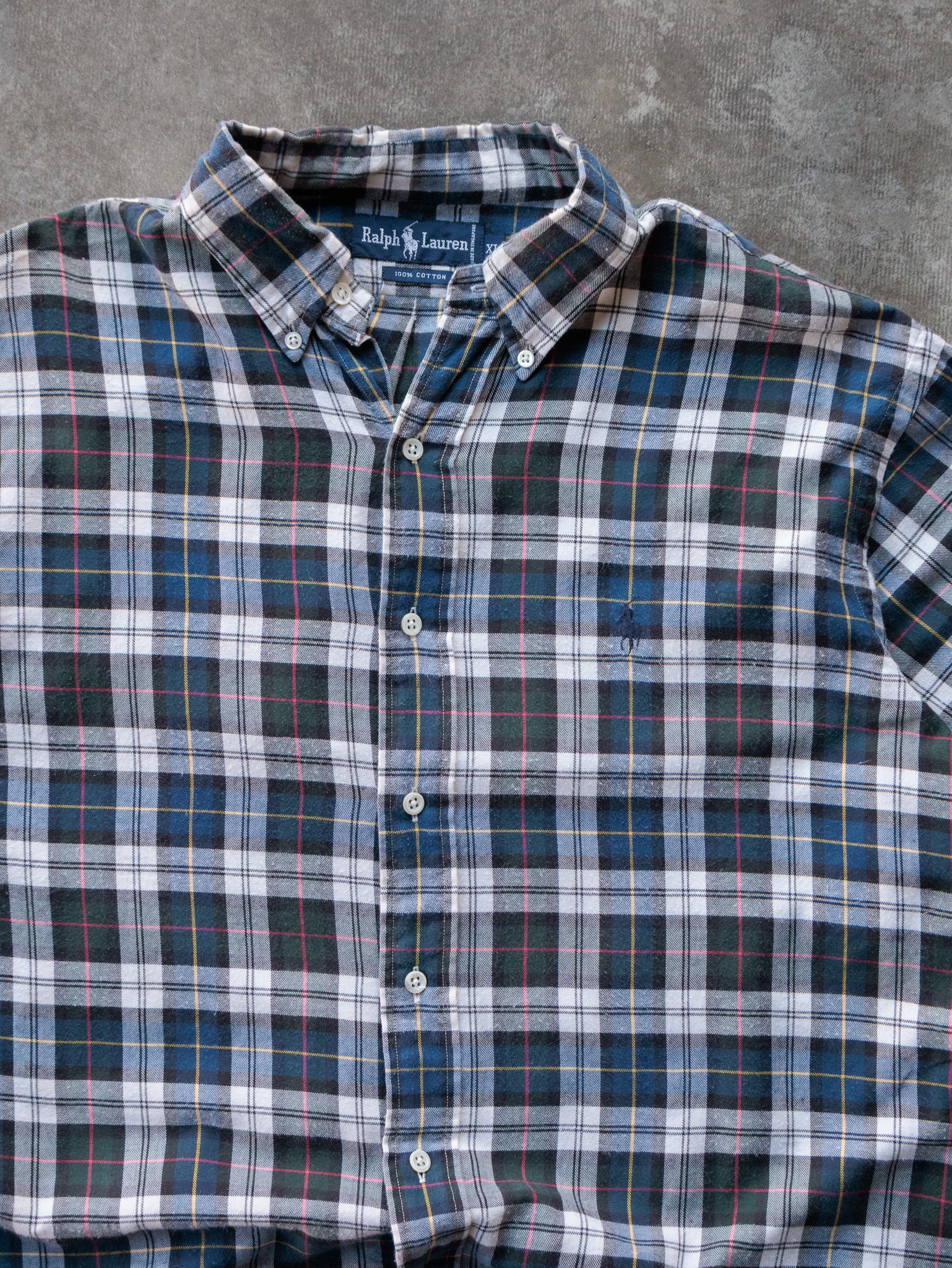 Vintage 00s Blue Ralph Lauren Flannel Shirt (XL)