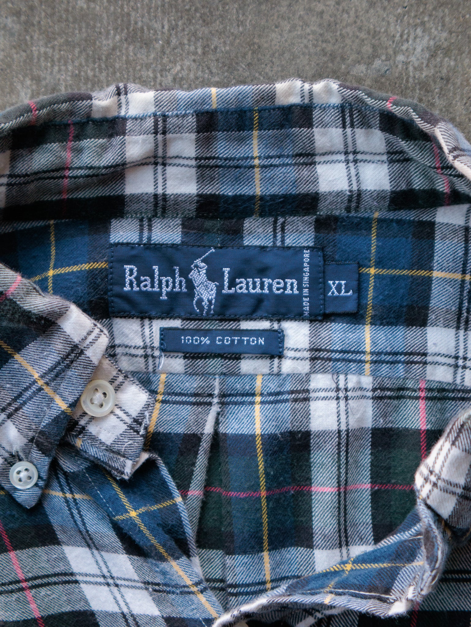 Vintage 00s Blue Ralph Lauren Flannel Shirt (XL)