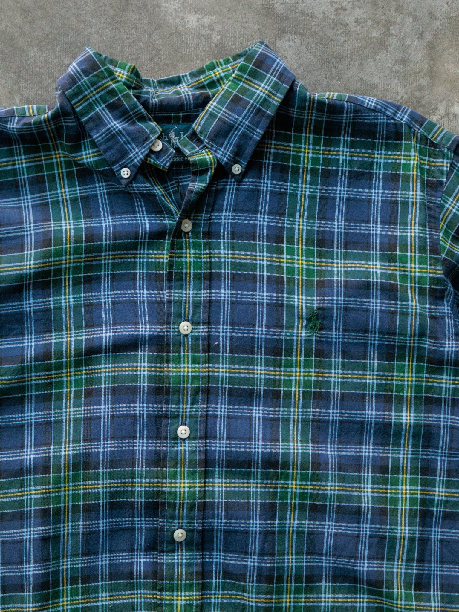Vintage 00s Green Plaid Ralph Lauren Shirt (L)