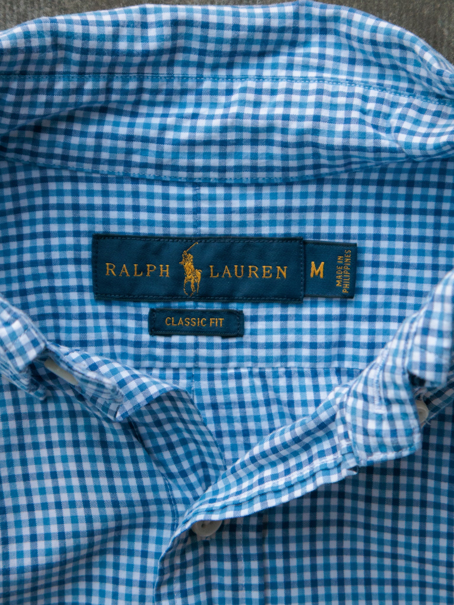 Vintage Blue Check Ralph Lauren Shirt (M)