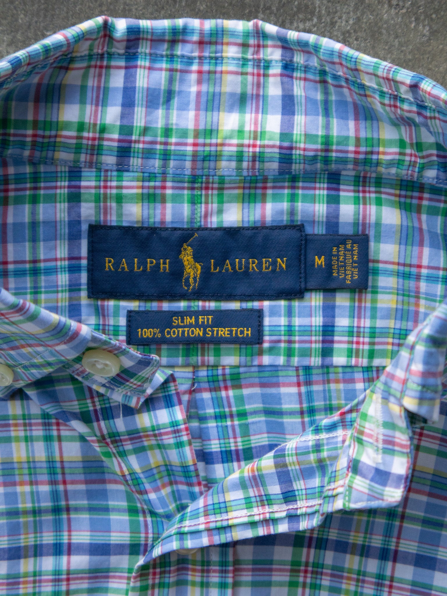 Vintage Blue Plaid Ralph Lauren Shirt (M)