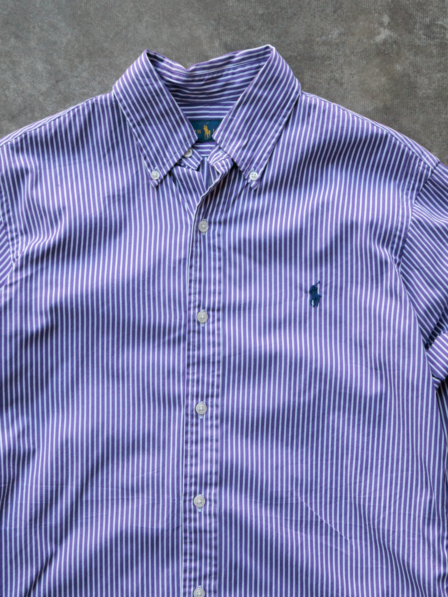 Vintage 00s Purple Striped Ralph Lauren Shirt (M)