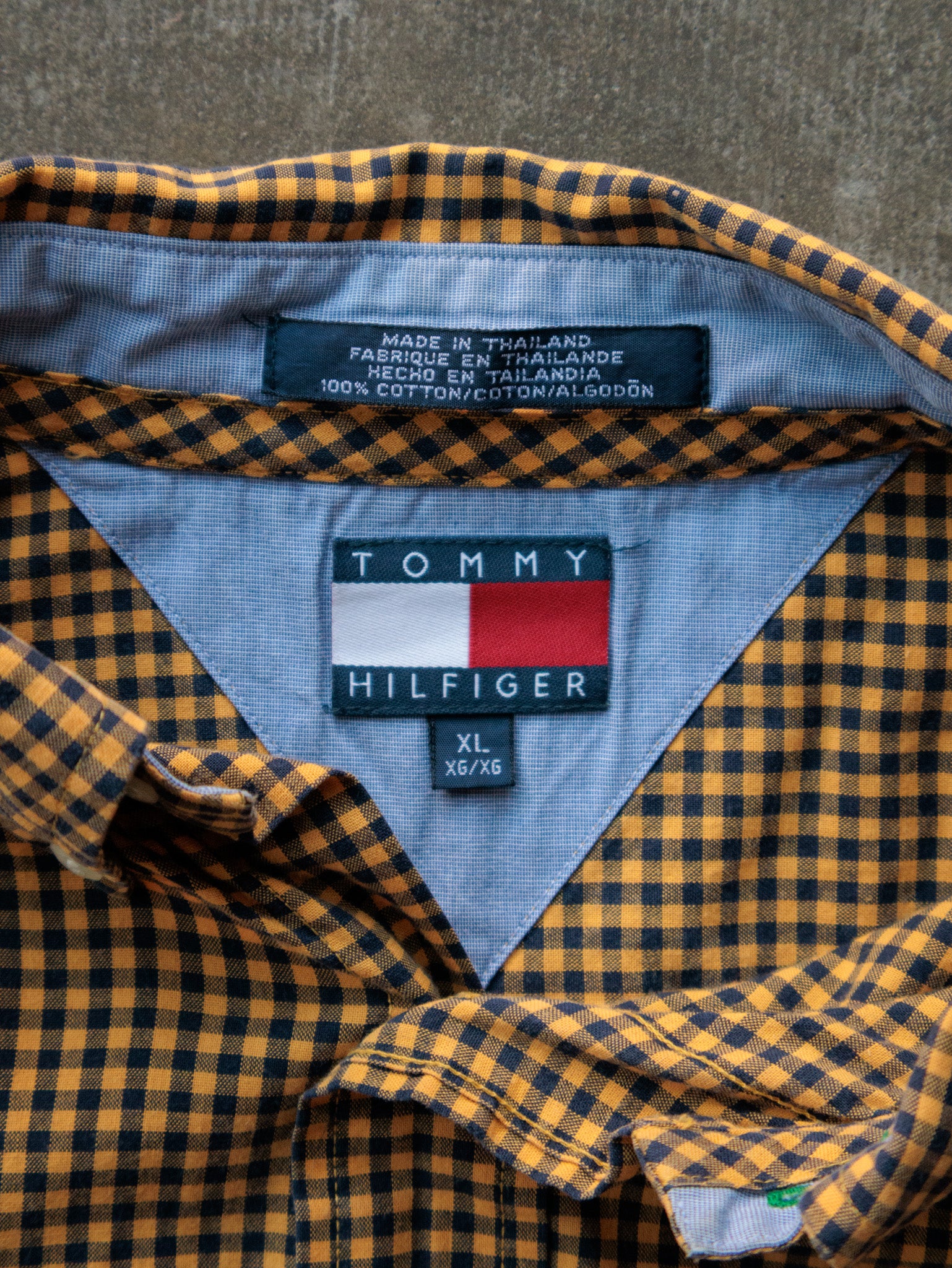 Vintage 00s Yellow Check Tommy Hilfiger Shirt (XL)