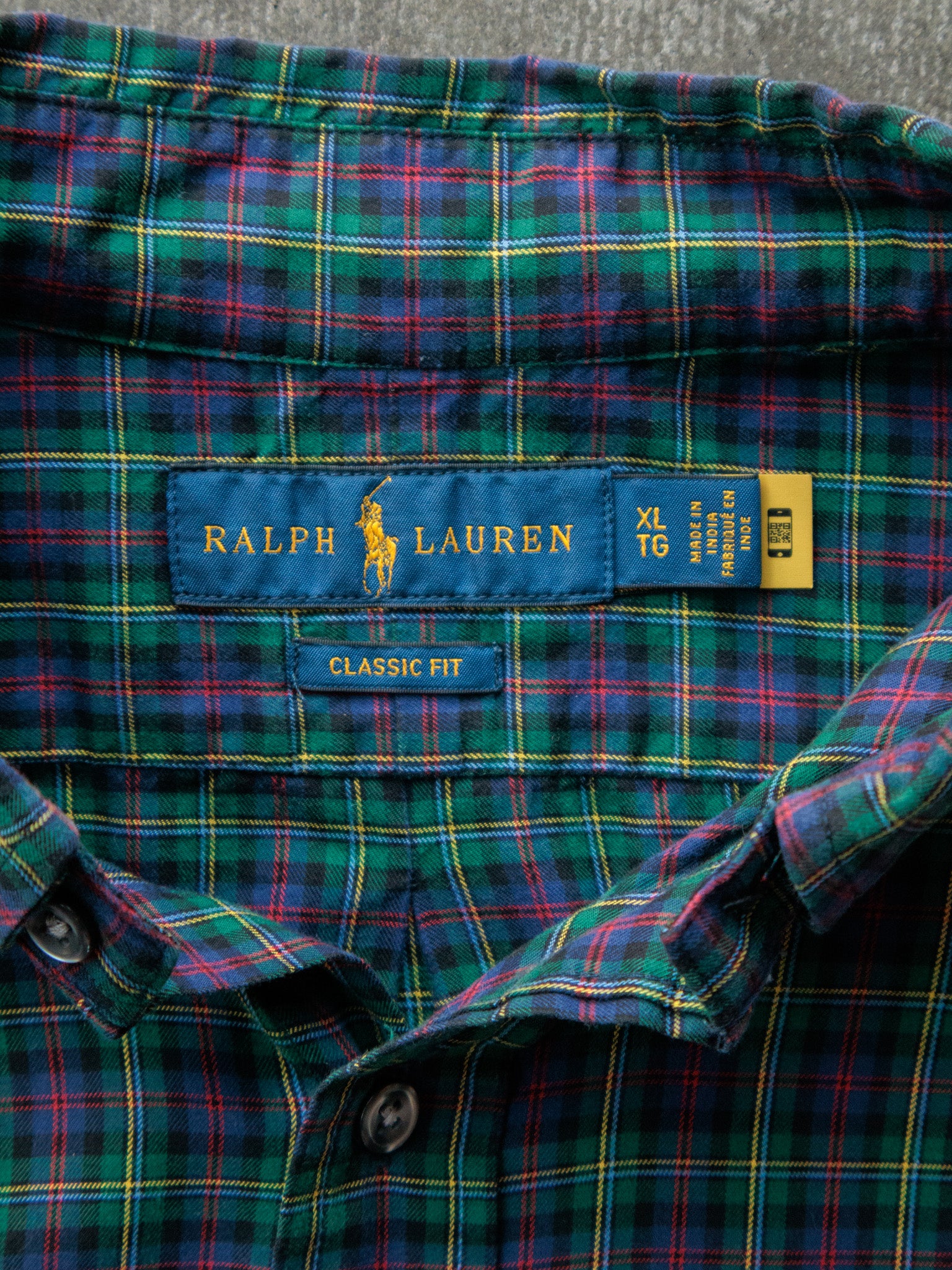 Green Plaid Ralph Lauren Shirt (XL)