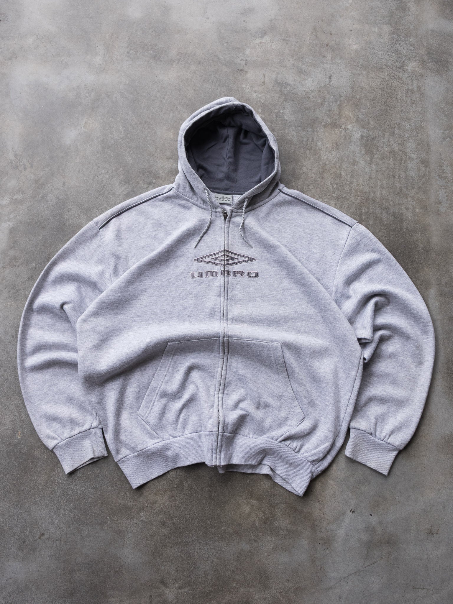Vintage 00s Grey Umbro Zip Hoodie (XL)