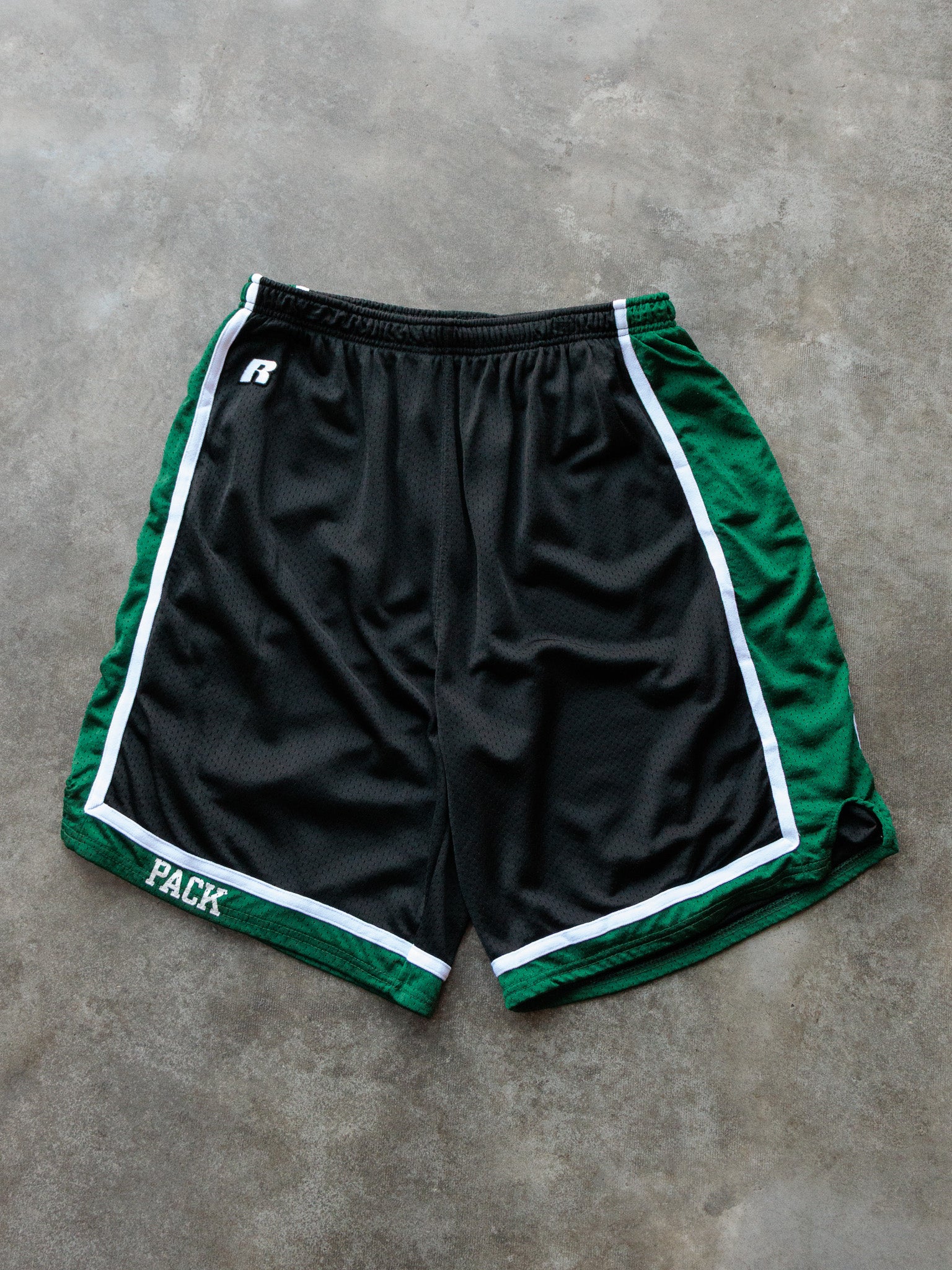 Vintage Black & Green Russell Athletic Pack Basketball Shorts (42)