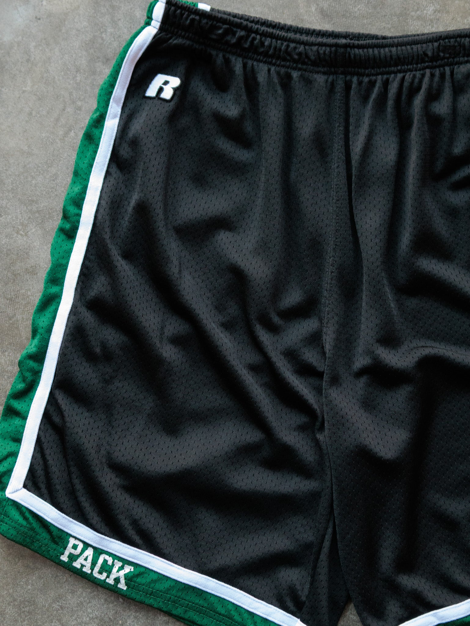 Vintage Black & Green Russell Athletic Pack Basketball Shorts (42)