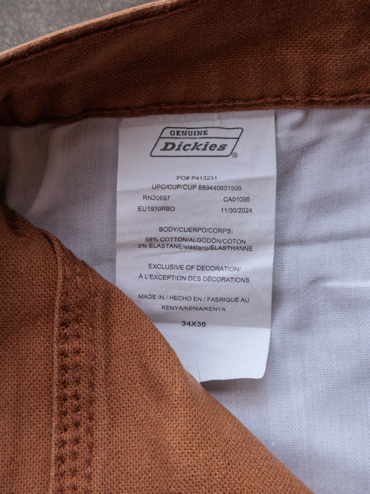 Brown Dickies Carpenter Pants (W34)