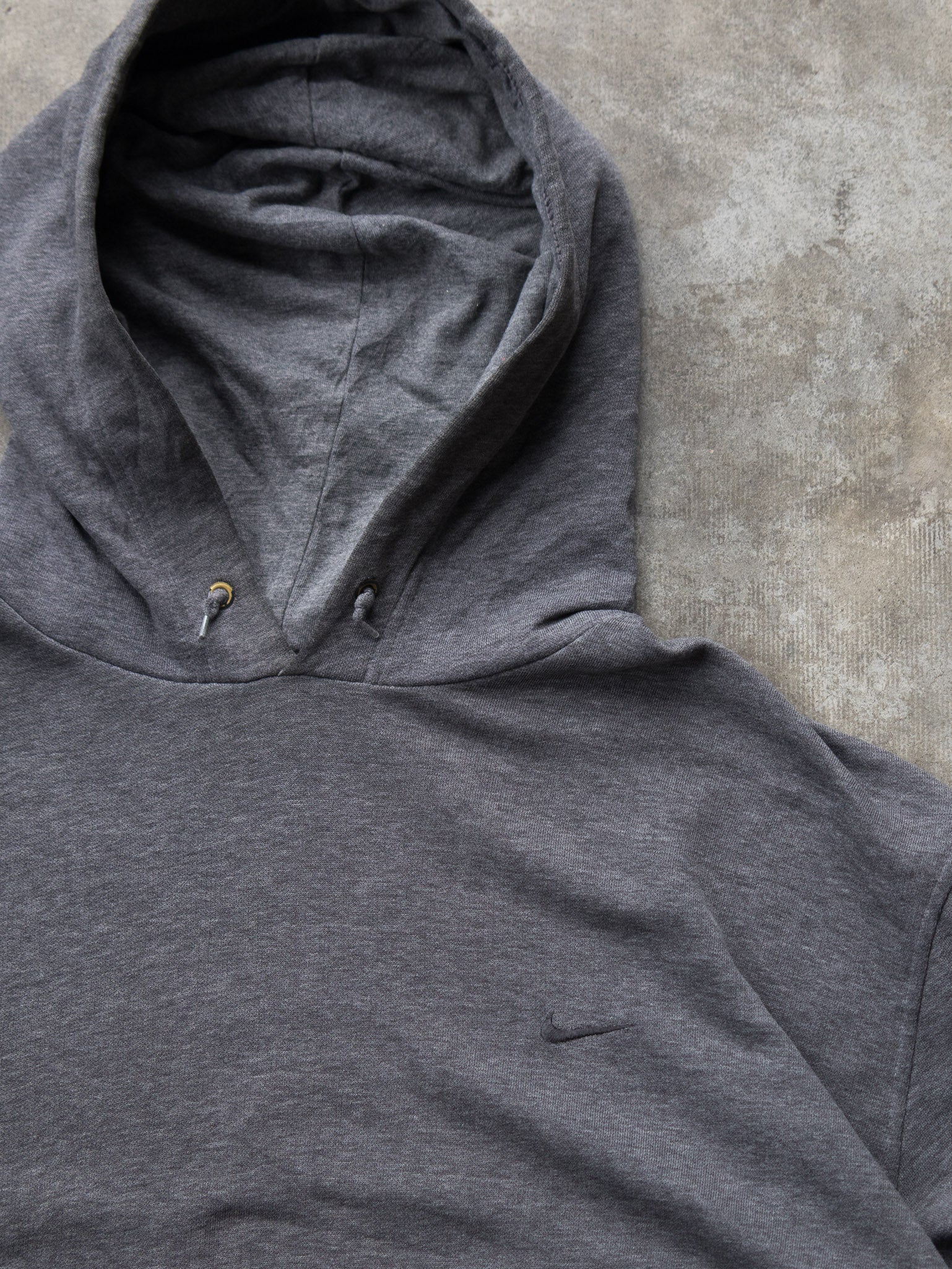 Vintage Grey Nike Swoosh Hoodie (2XL)