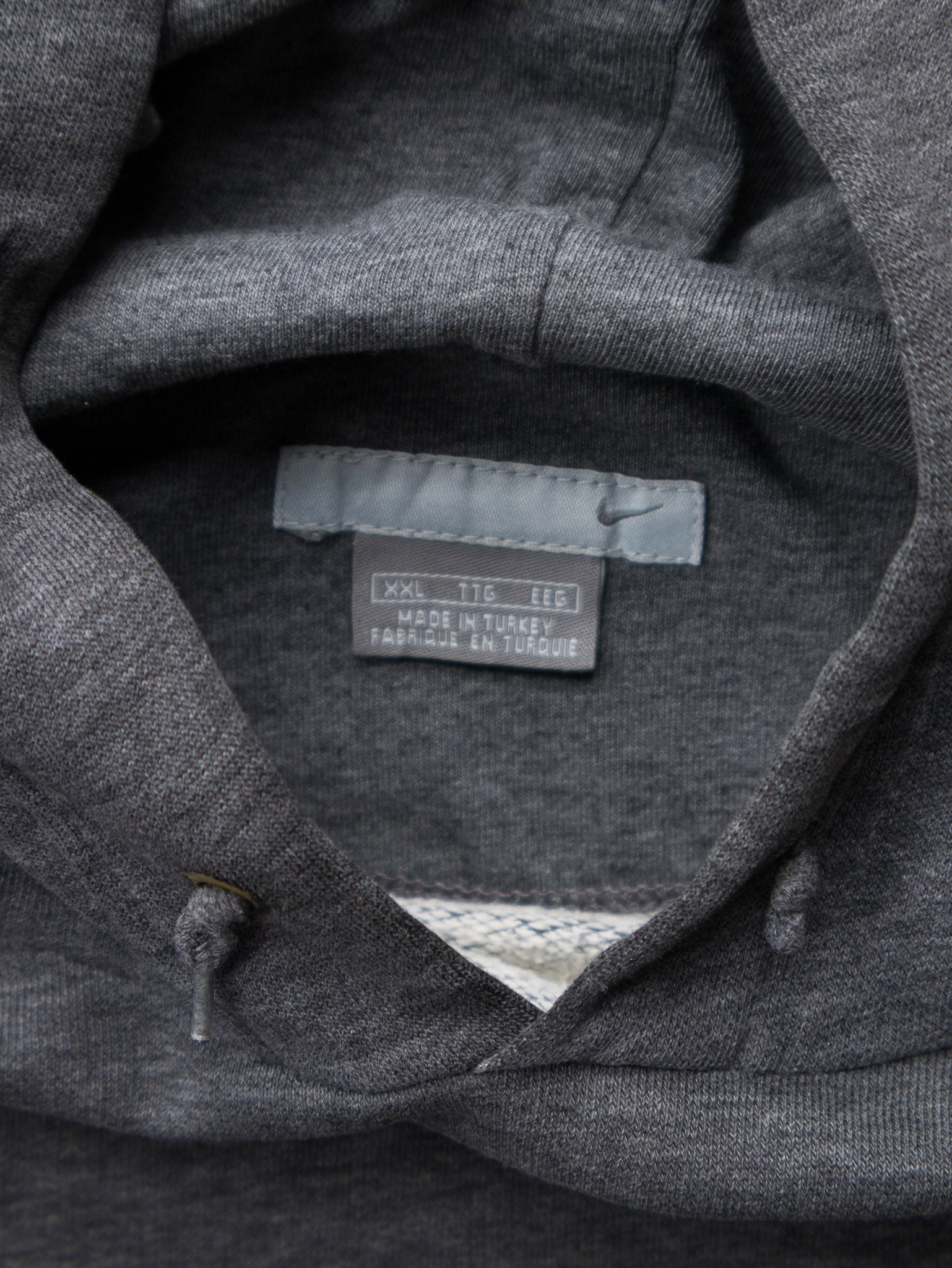 Vintage Grey Nike Swoosh Hoodie (2XL)