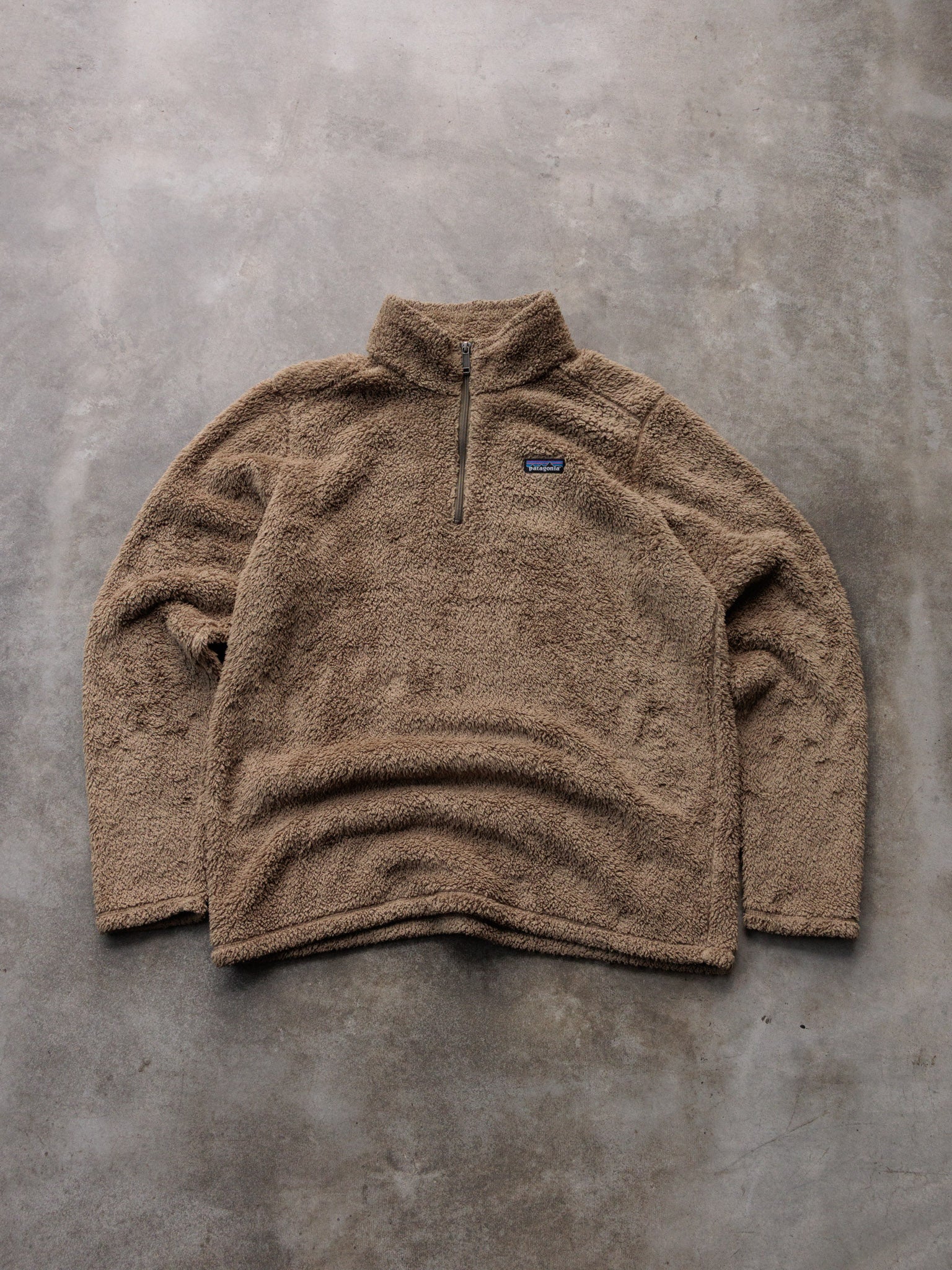Vintage Tan Patagonia Sherpa Quarter Zip (XL)