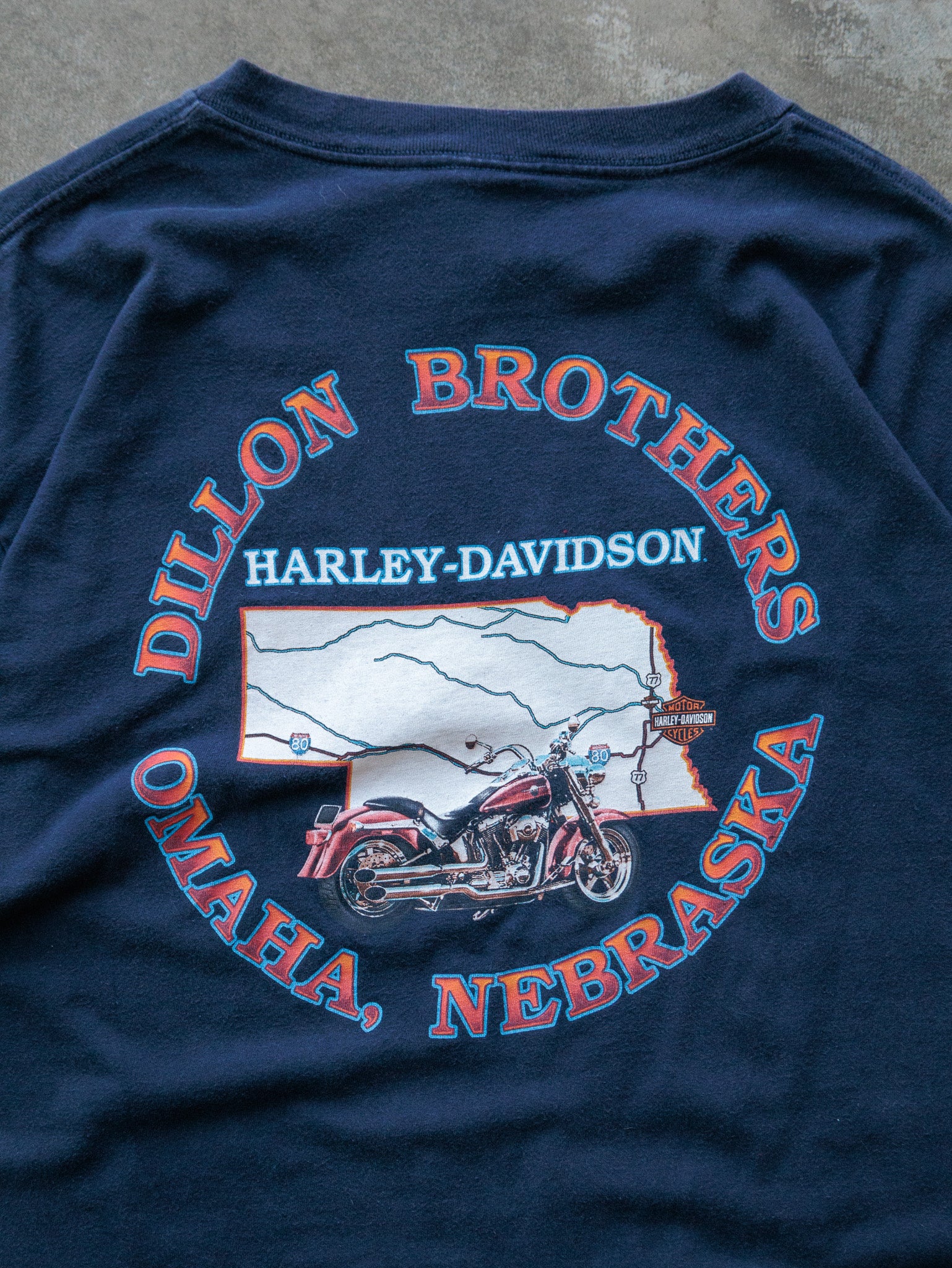 Vintage 00s Navy Harley-Davidson Omaha Nebraska Tee (XL)