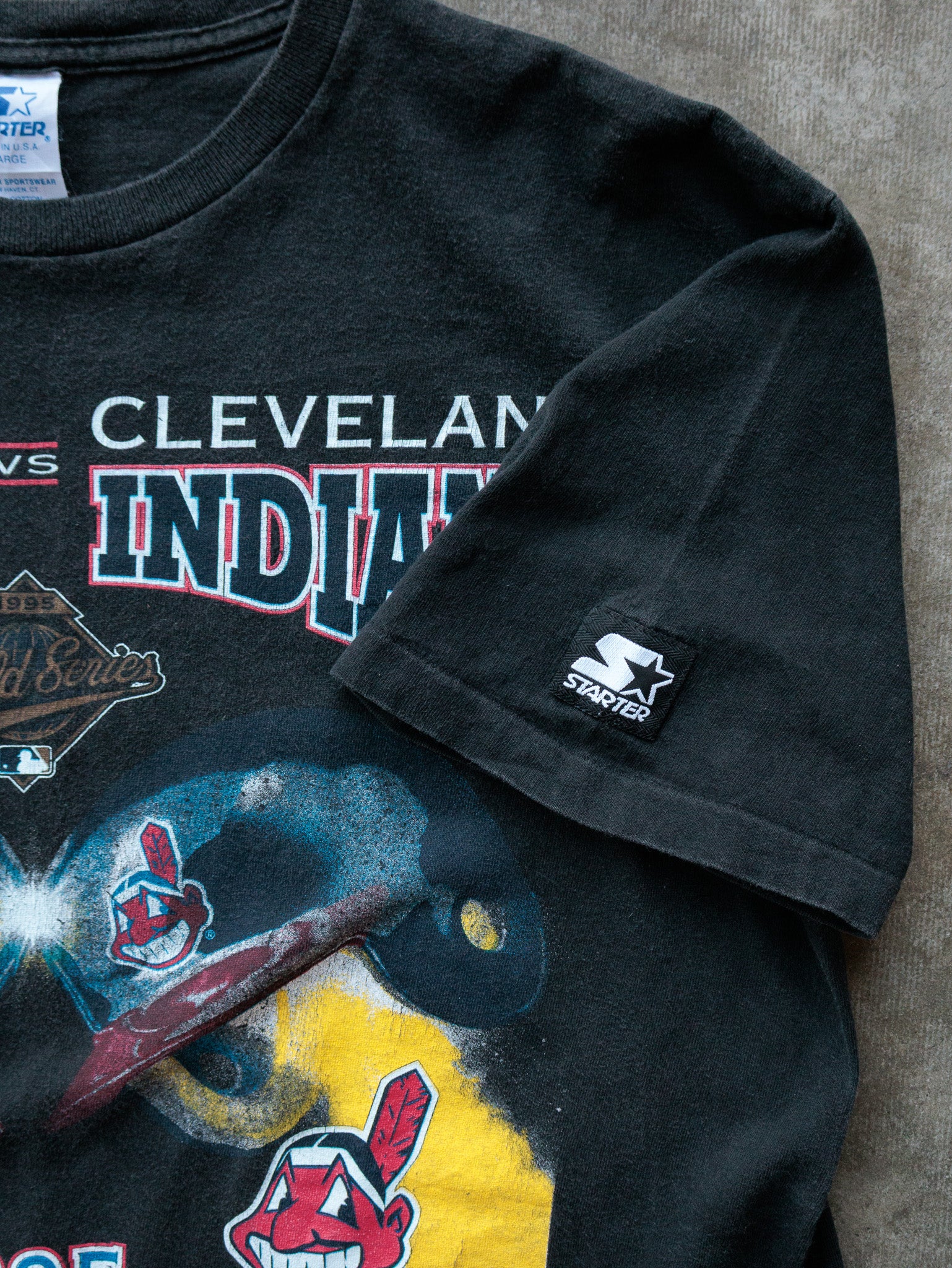 Vintage 1995 Atlanta Braves & Cleveland Indians World Series Tee (L)