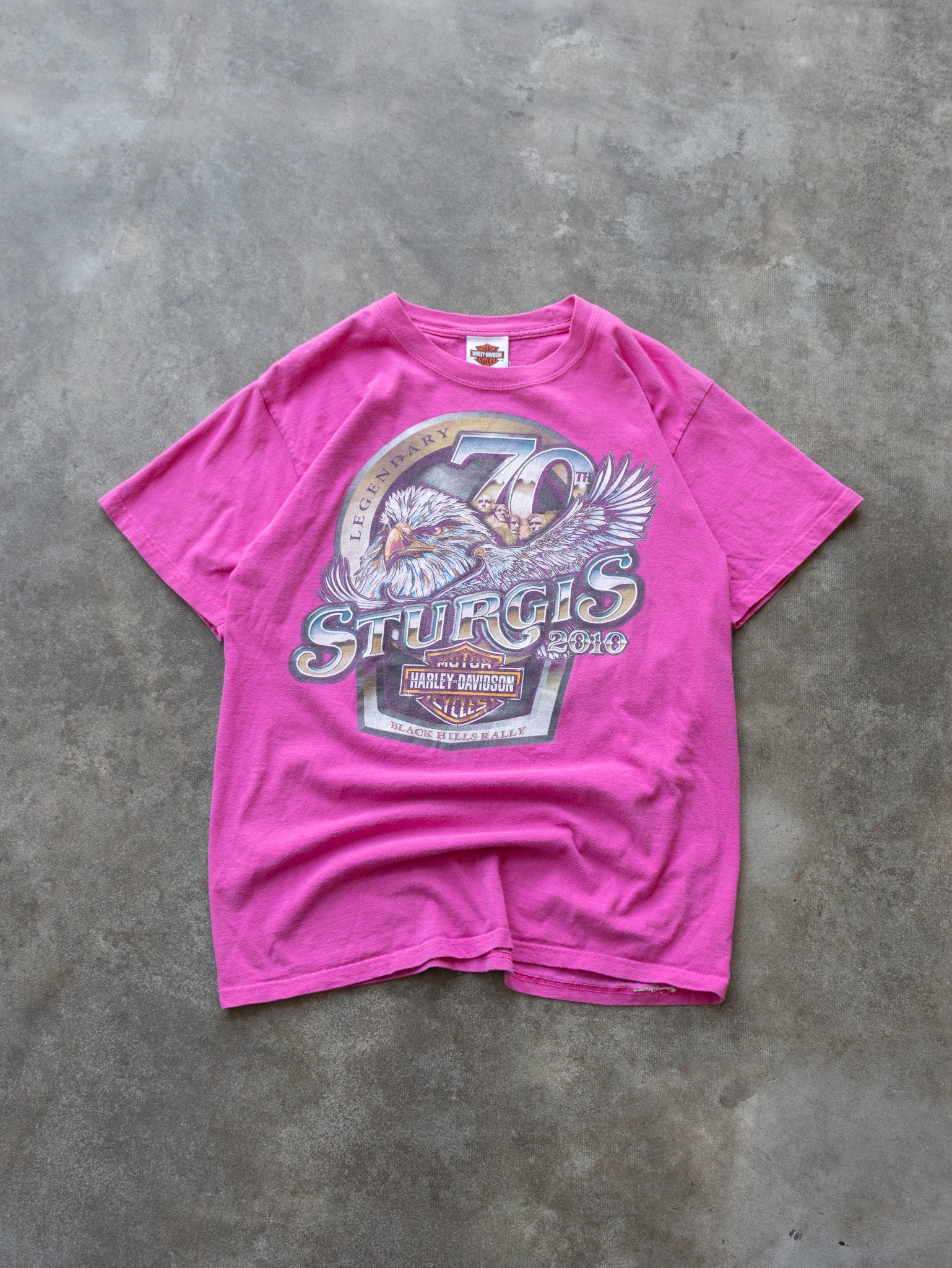 Vintage 2010 Pink Harley-Davidson Sturgis South Dakota Tee (M)