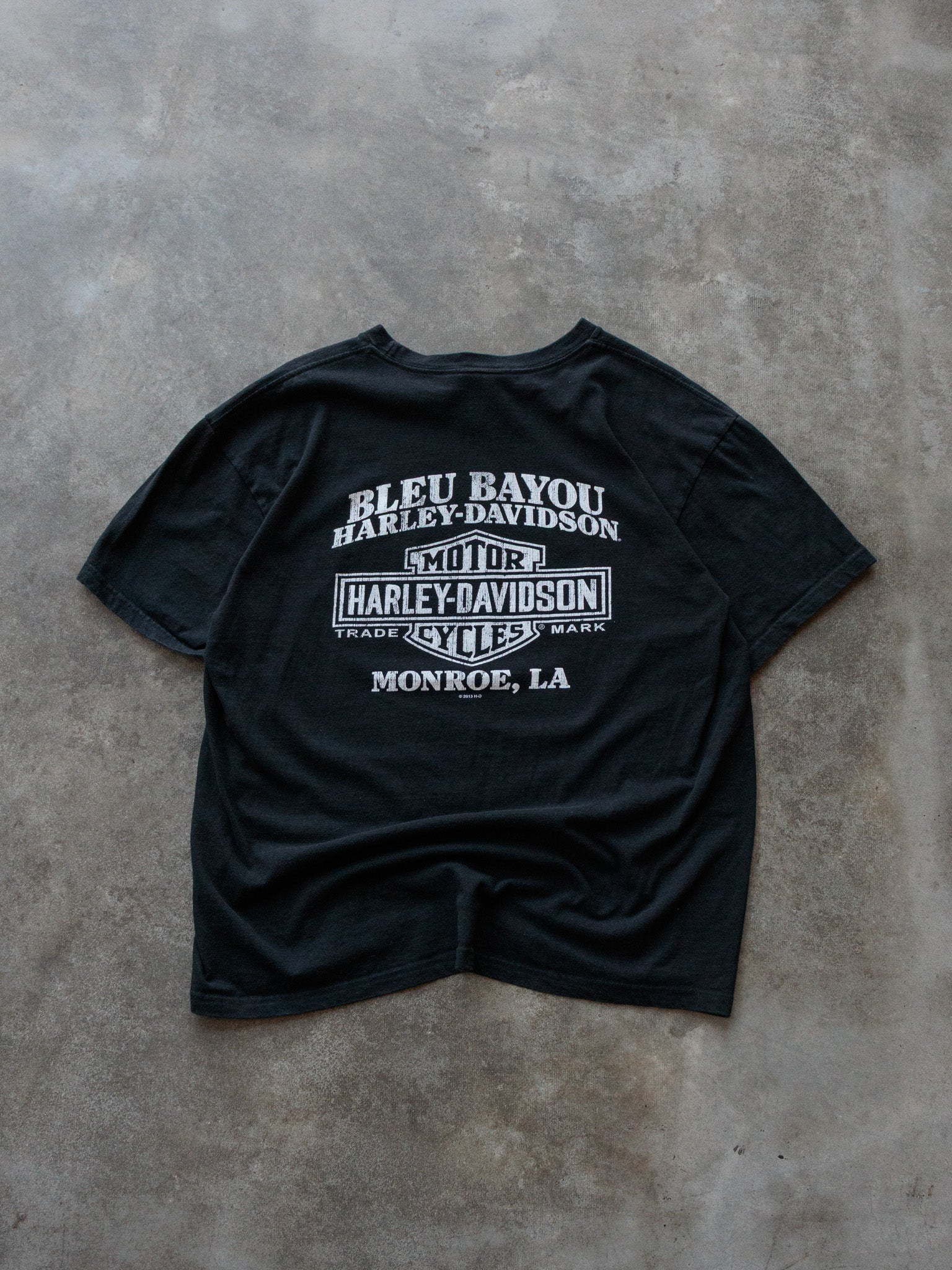 Vintage Black Harley-Davidson Monroe Louisiana Tee (XL)