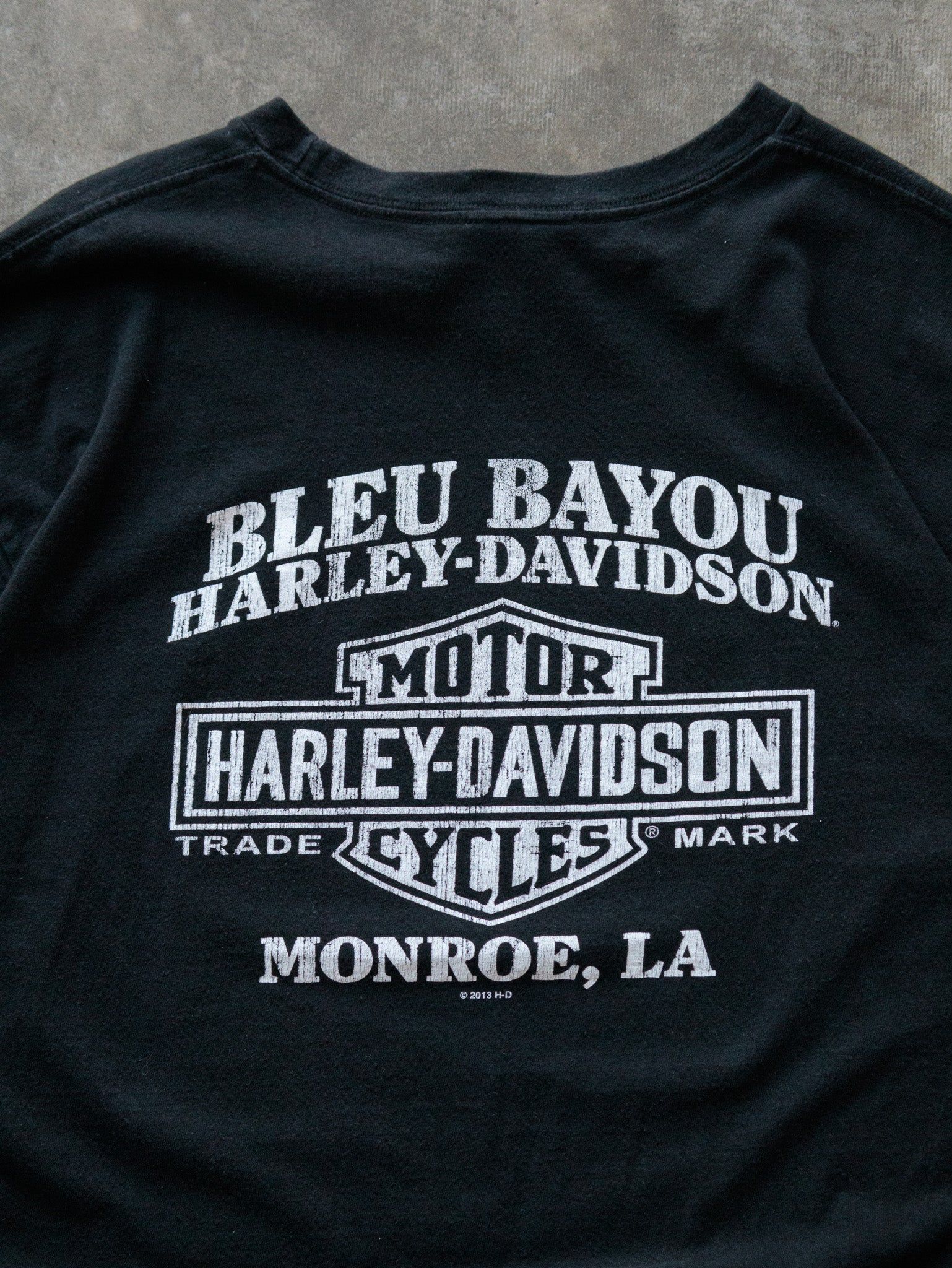 Vintage Black Harley-Davidson Monroe Louisiana Tee (XL)