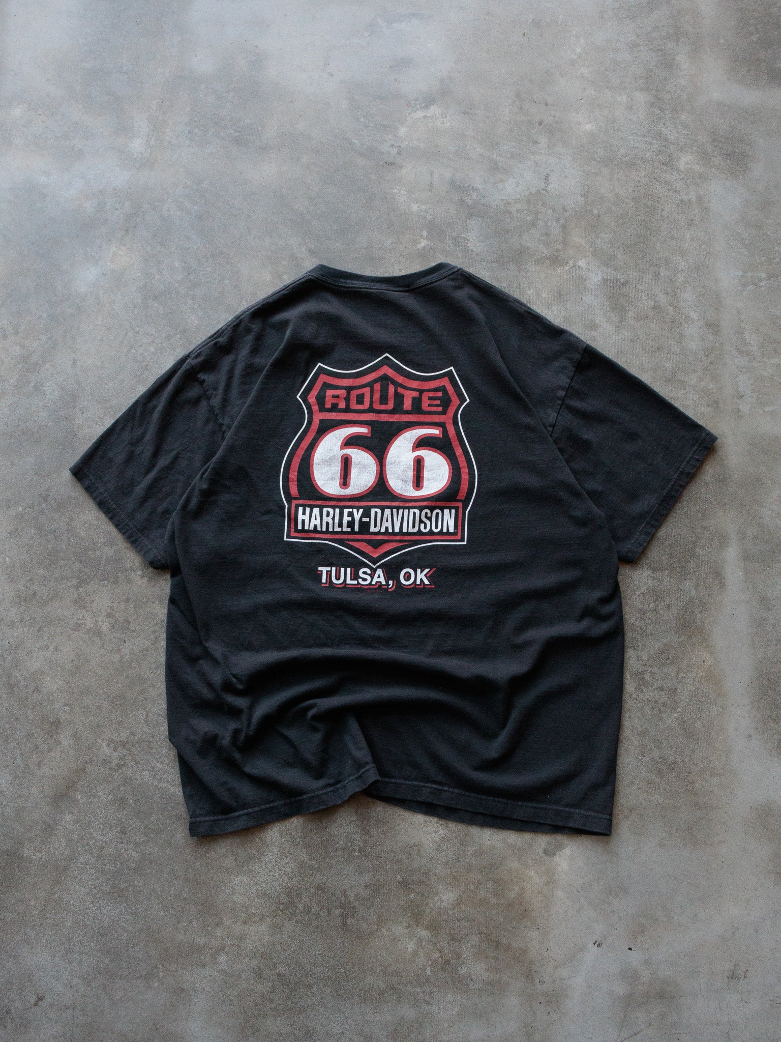 Vintage Black Harley-Davidson Tulsa Oklahoma Tee (XL)