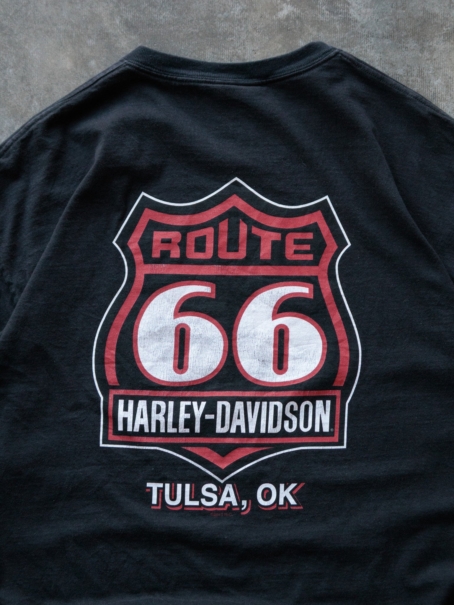 Vintage Black Harley-Davidson Tulsa Oklahoma Tee (XL)